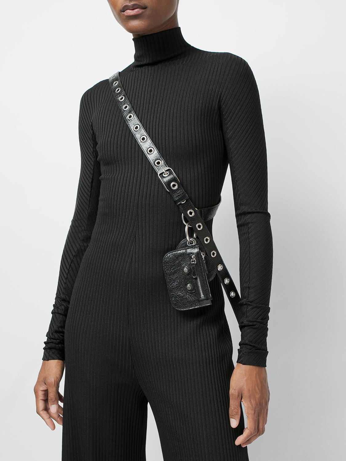 Shop Balenciaga 2cm Le Cagole Leather Belt In Black