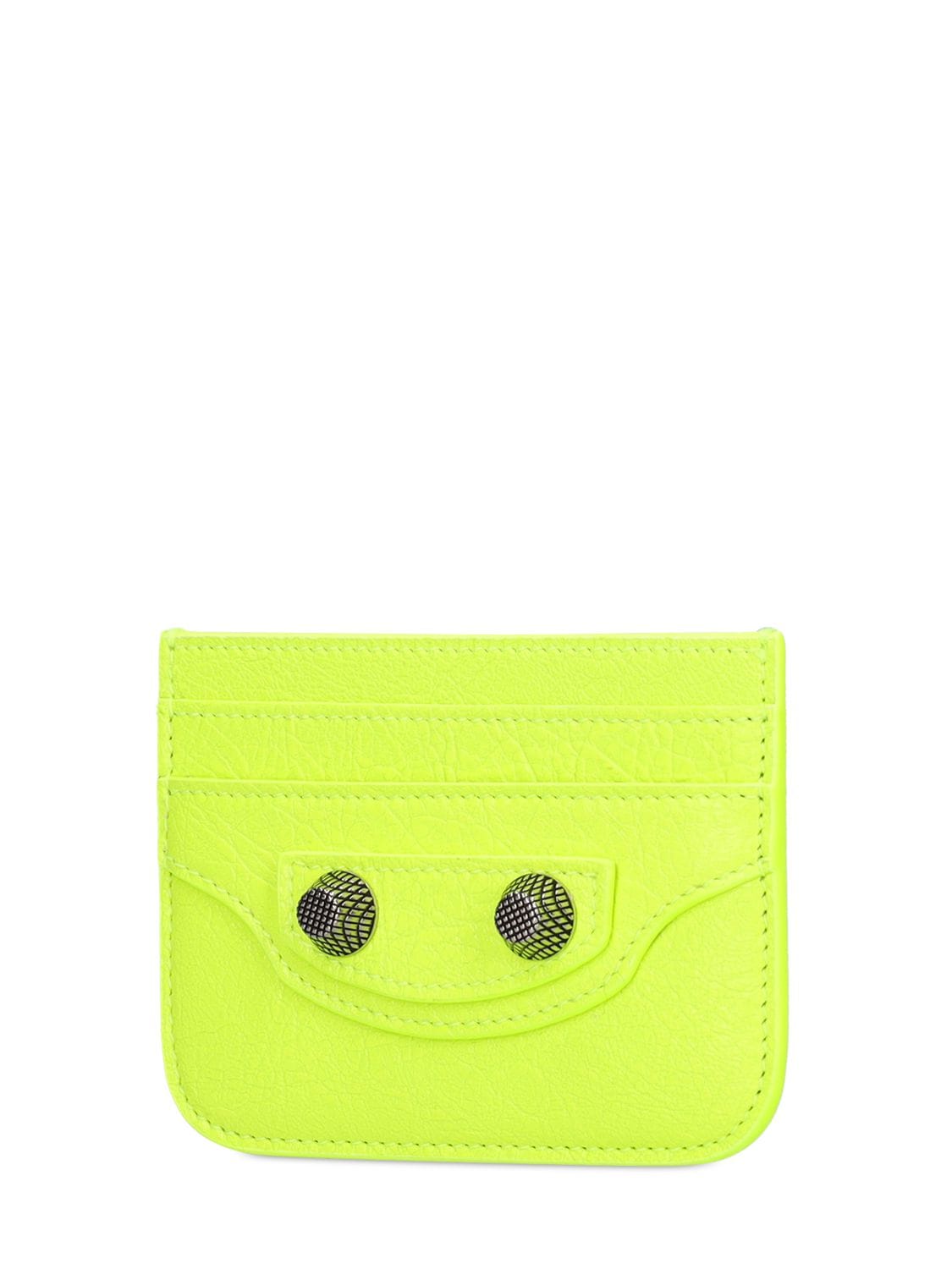 Shop Balenciaga Le Cagole Card Holder In Fluo Yello