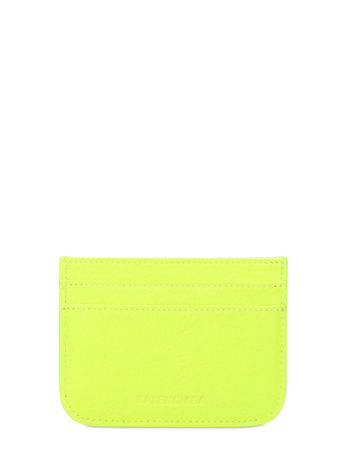 Shop Balenciaga Le Cagole Card Holder In Fluo Yello