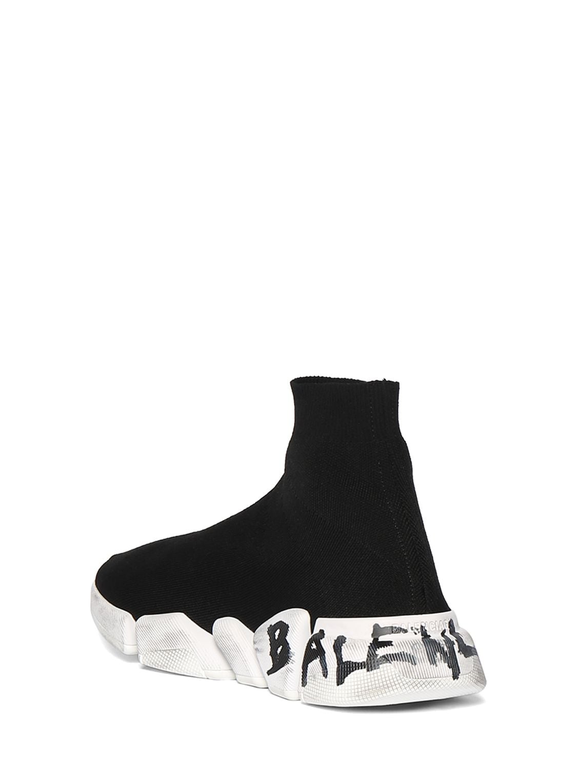 Shop Balenciaga 30mm Speed 2.0 Lt Knit Sneakers In Black,white