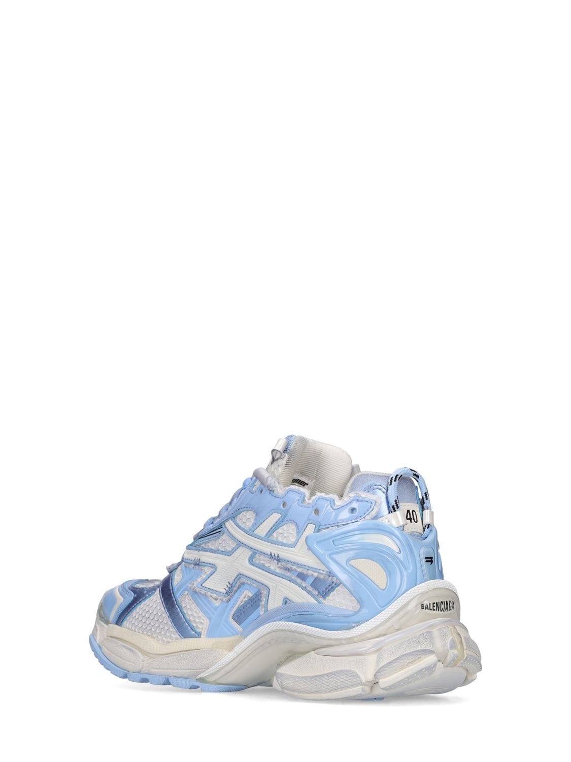 Shop Balenciaga 60mm Runner Faux Leather Sneakers In Eggshell