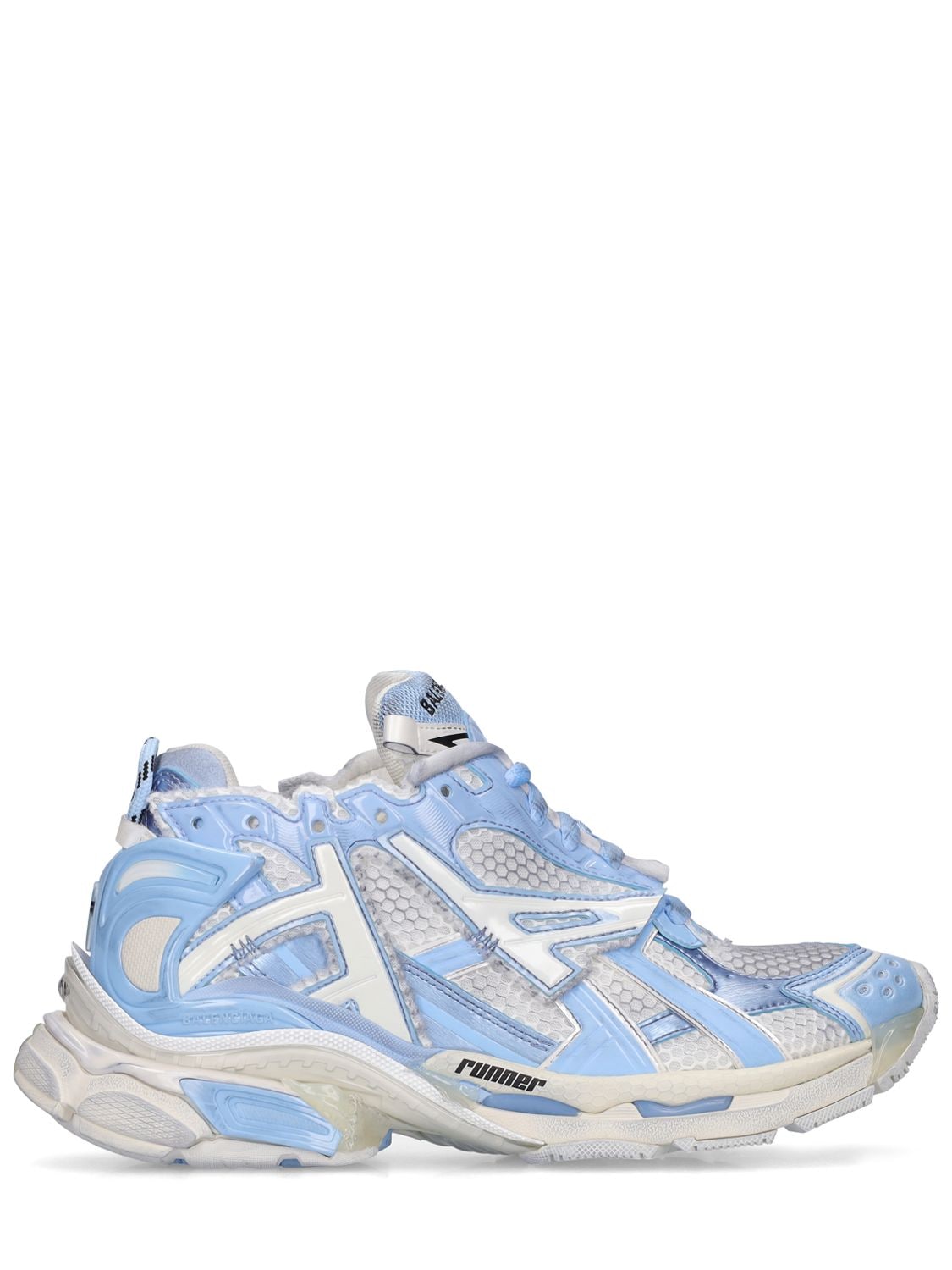 Shop Balenciaga 60mm Runner Faux Leather Sneakers In Eggshell