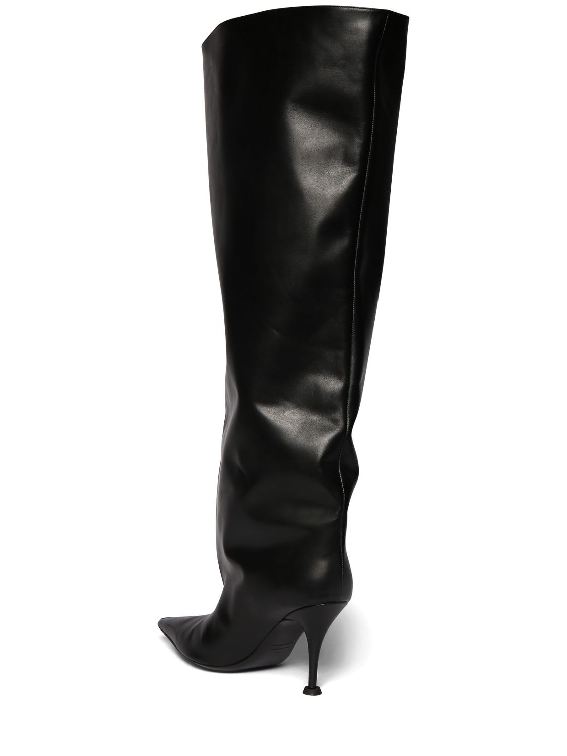 Shop Balenciaga 90mm Waders Leather Boots In Black