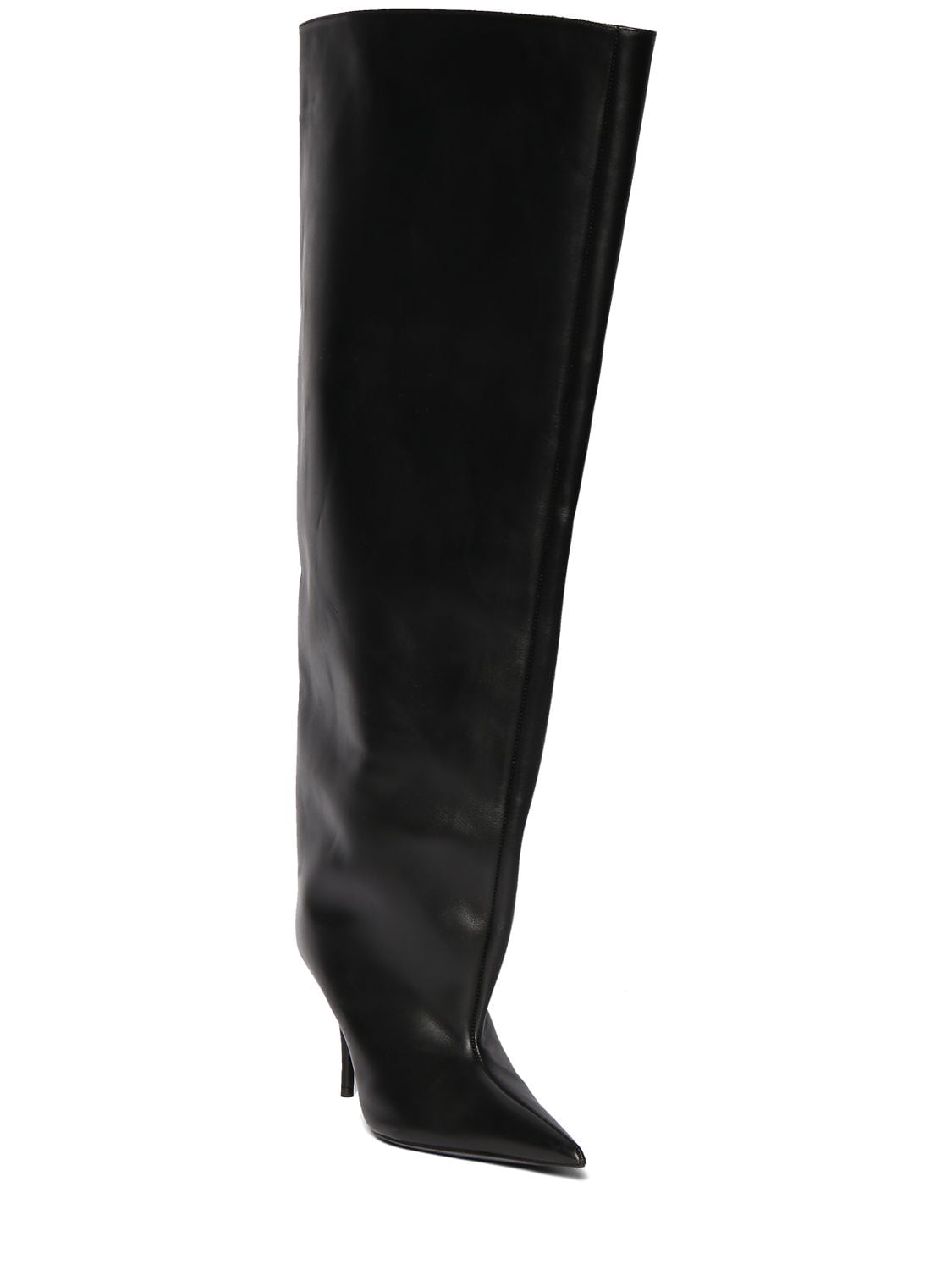 Shop Balenciaga 110mm Waders Leather Boots In Black