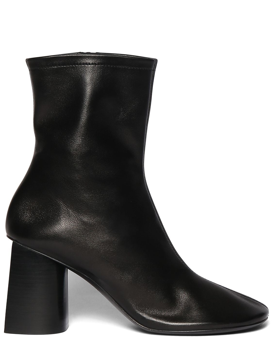 80mm Glove Shiny Leather Ankle Boots – WOMEN > SHOES > BOOTS