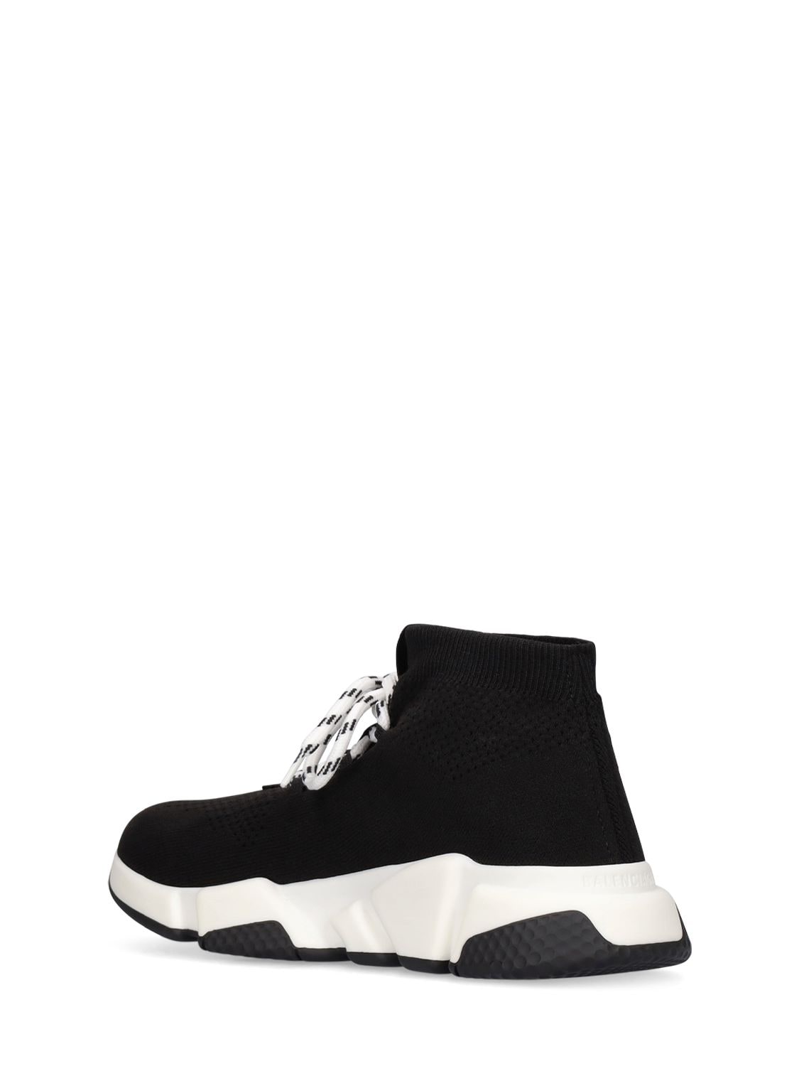 Shop Balenciaga 30mm Speed Knit Lace-up Sneakers In Black