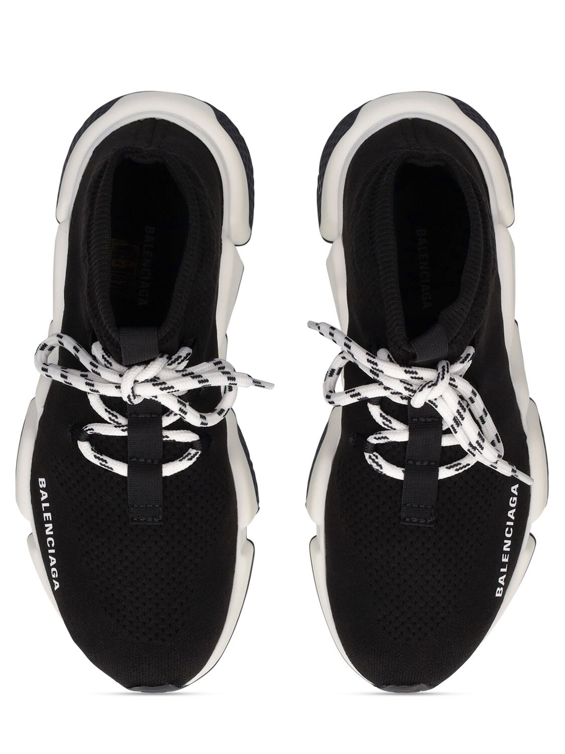 Shop Balenciaga 30mm Speed Knit Lace-up Sneakers In Black