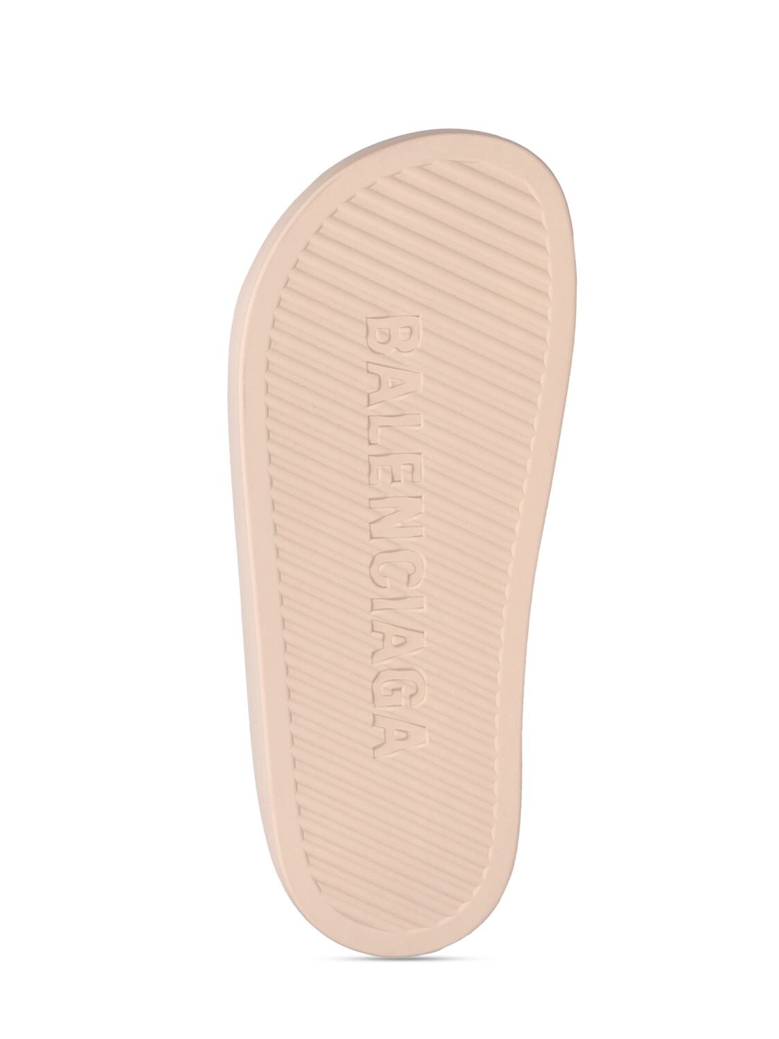 Shop Balenciaga 40mm Rubber Slide Sandals In Sand Beige