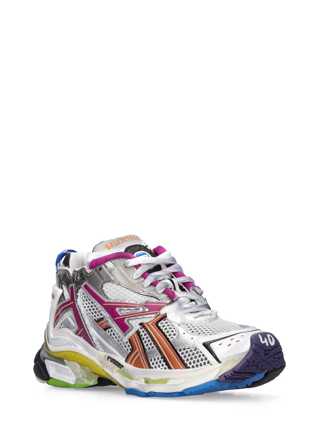 Shop Balenciaga 60mm Runner Mesh & Nylon Sneakers In Multicolor