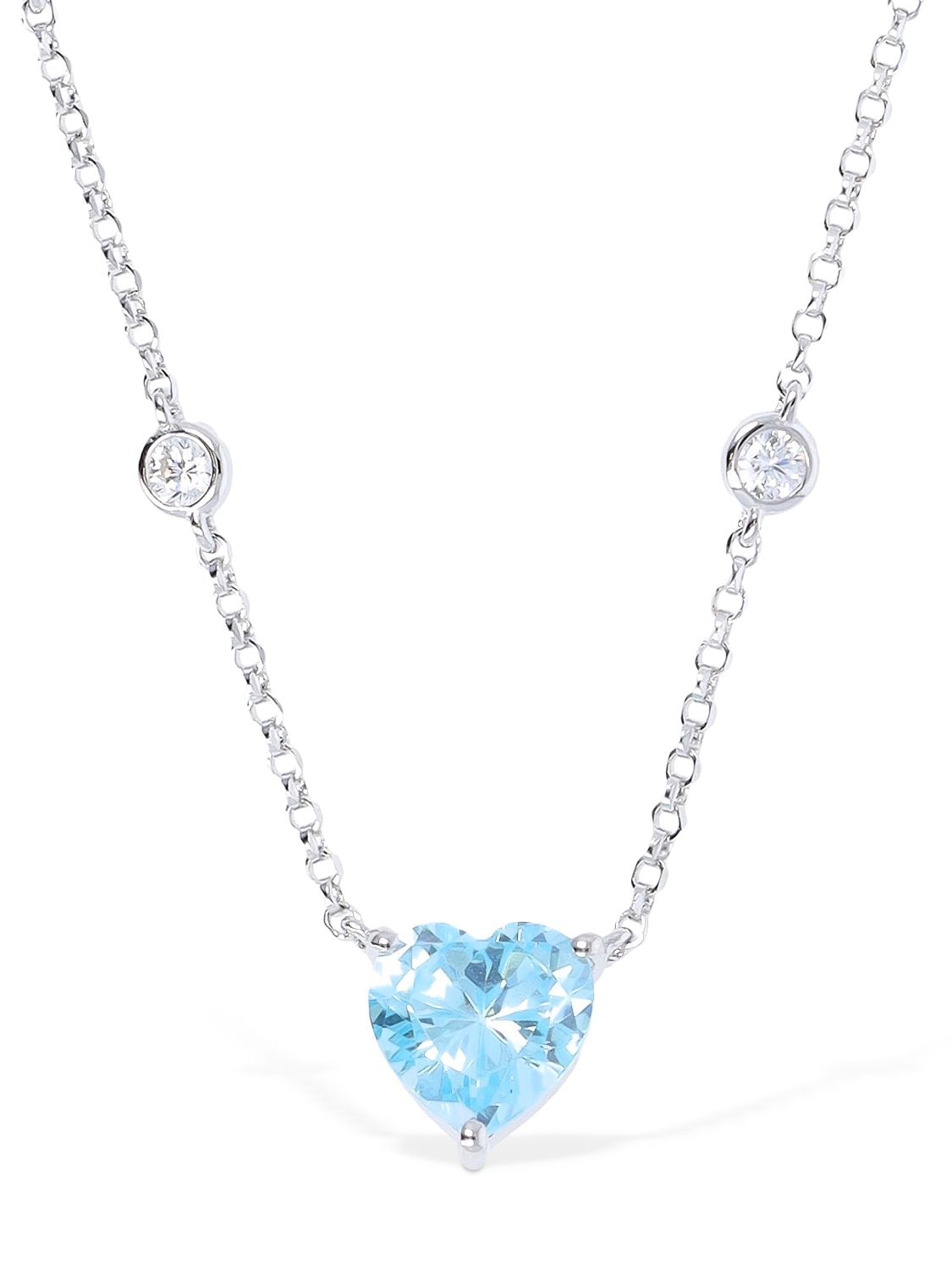 Apm Monaco Blue Crystal Heart Adjustable Necklace ModeSens