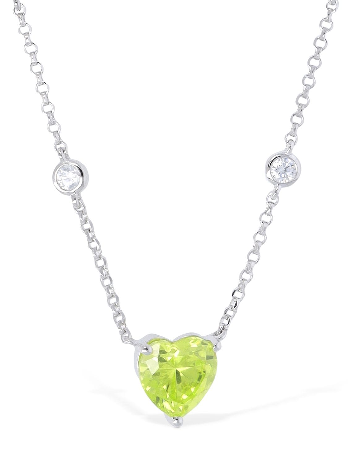 APM MONACO Green Crystal Heart Adjustable Necklace