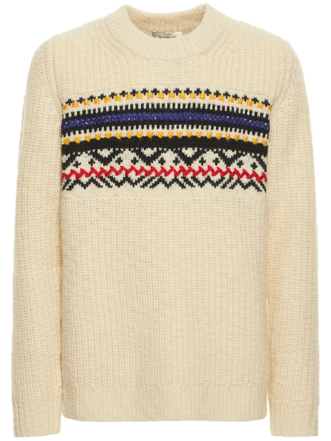 ISABEL MARANT CRAFTY INTARSIA WOOL BLEND KNIT SWEATER