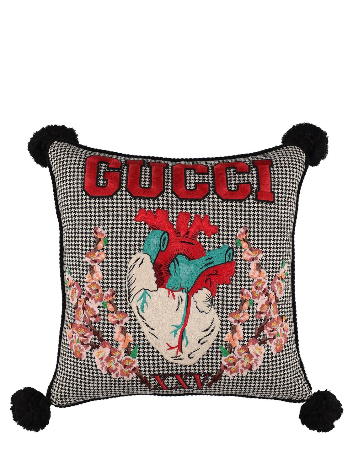 GUCCI CUSHION W/ EMBROIDERED HEART PATCH