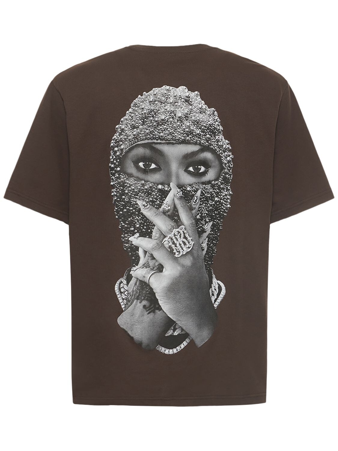 IH NOM UH NIT Rihanna Mask Printed Cotton T-shirt