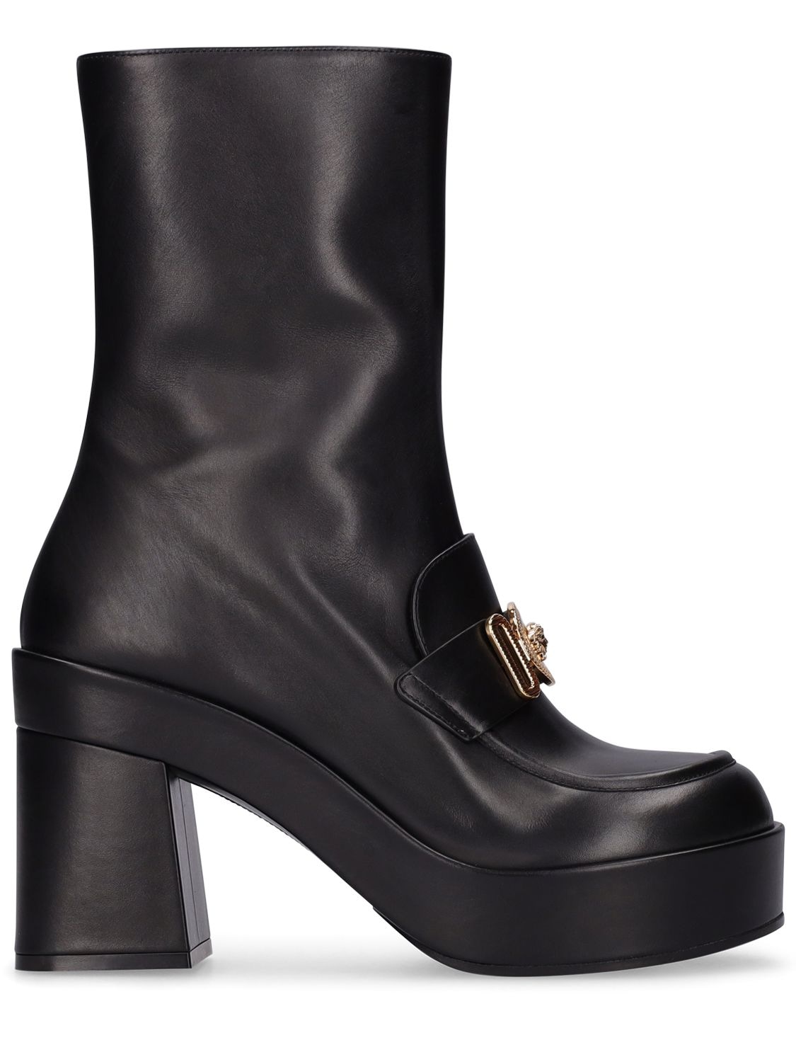 VERSACE 100mm Leather Ankle Boots
