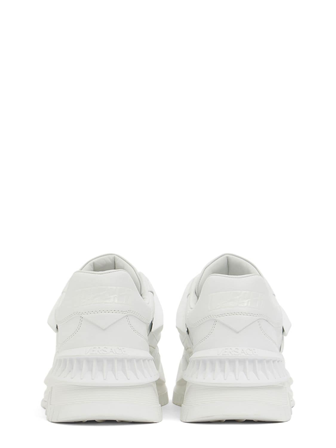 Shop Versace 30mm Odissea Leather & Rubber Sneakers In White