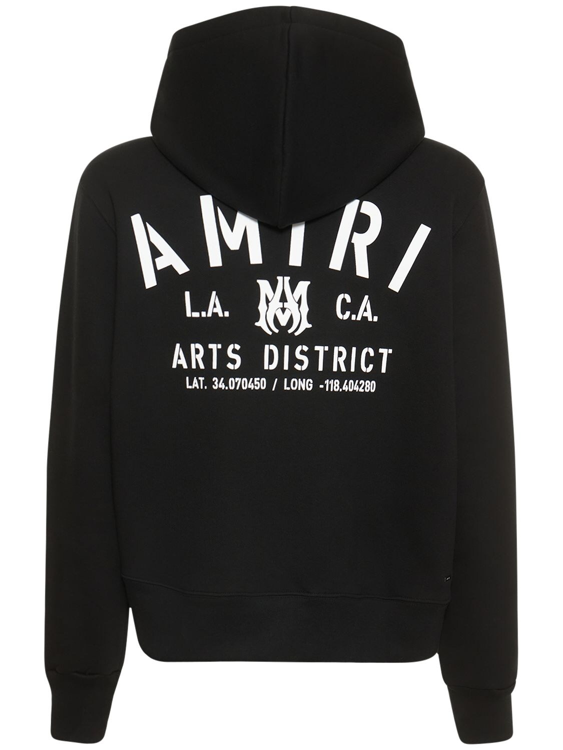 Amiri Logo Stencil Print Cotton Jersey Hoodie In Black | ModeSens