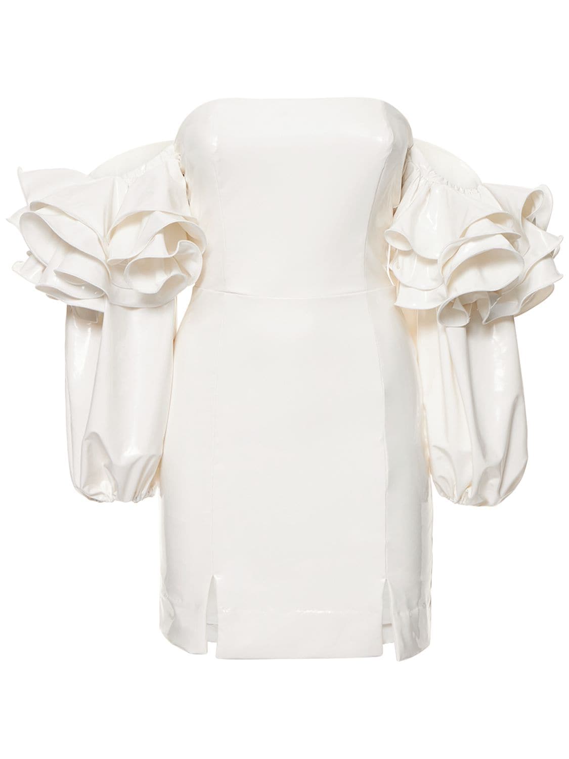 Rotate Birger Christensen Bethany Ruffled Viscose Mini Dress In White ...