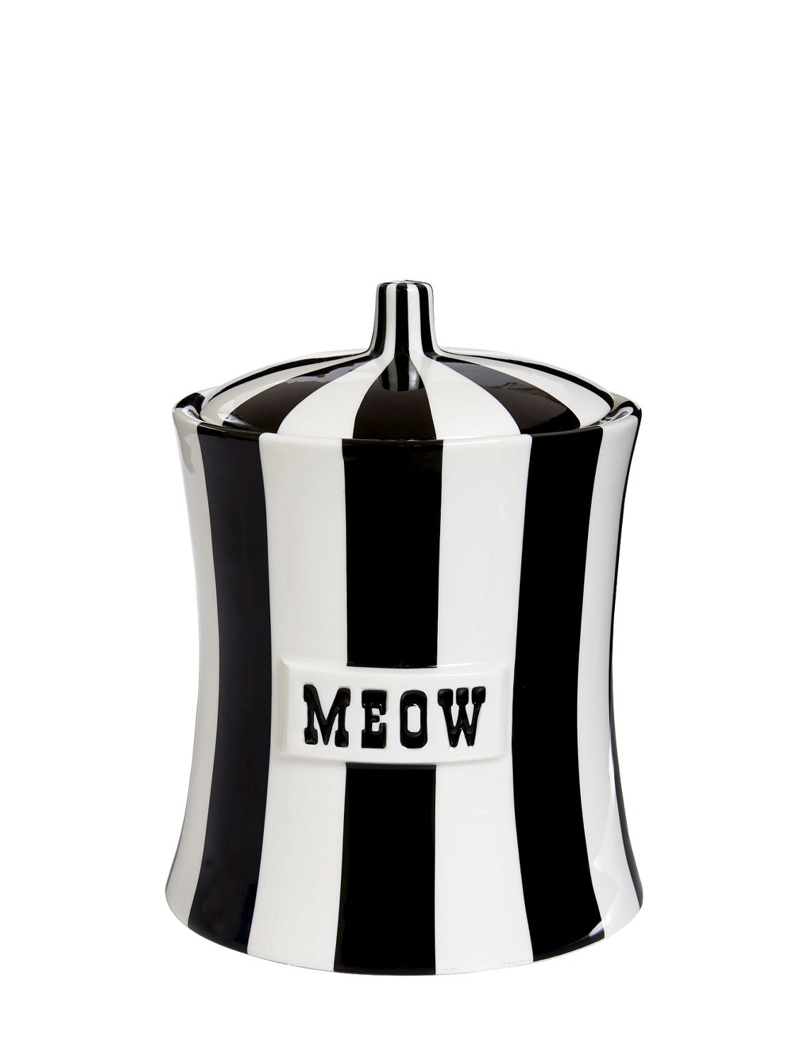 Jonathan Adler Meow Vice Cannister In Black,white