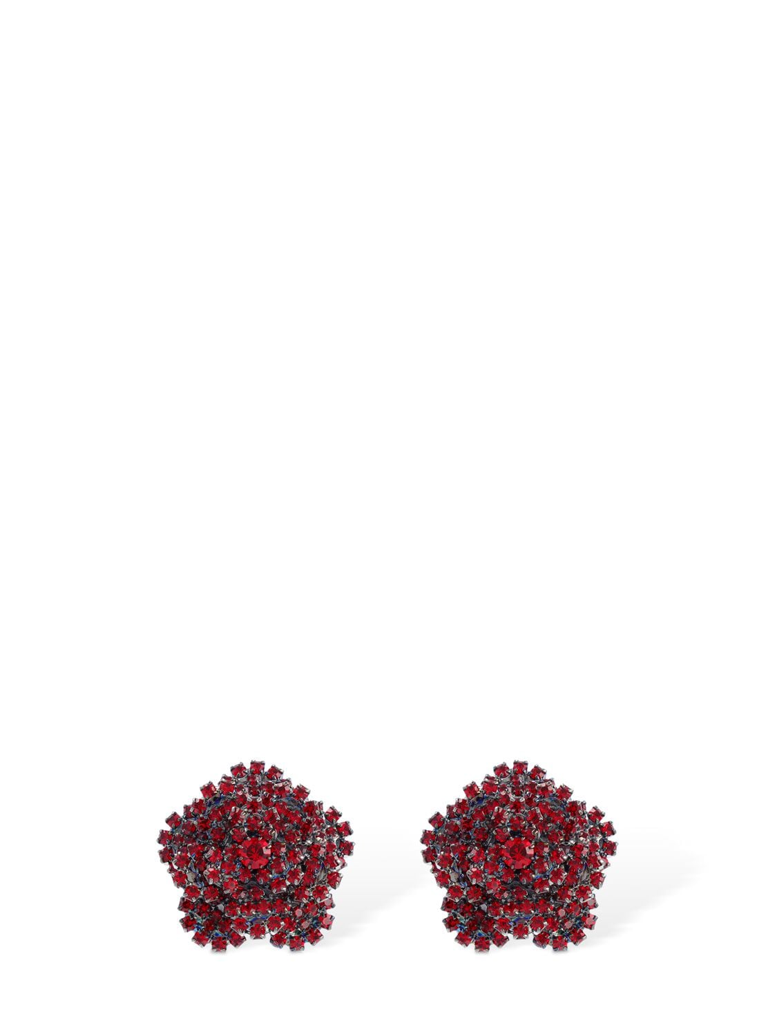MAGDA BUTRYM Flower Crystal Clip-on Earrings