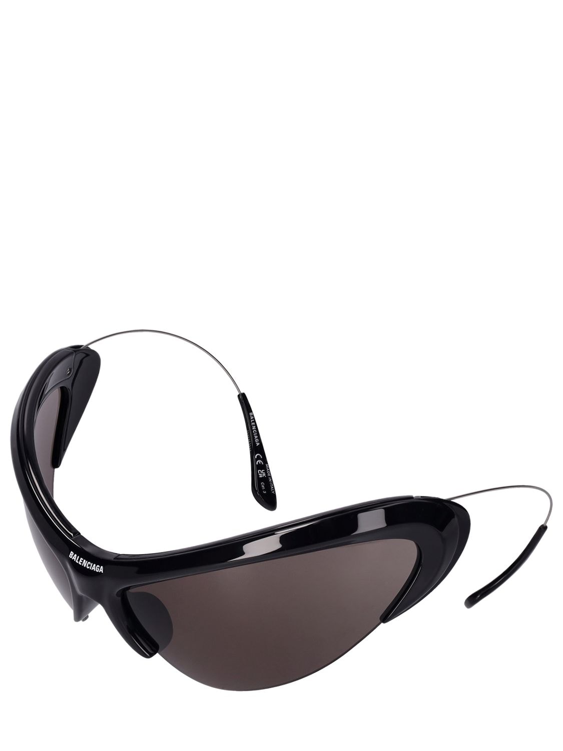 Shop Balenciaga 0232s Wire Cat-eye Acetate Sunglasses In Black