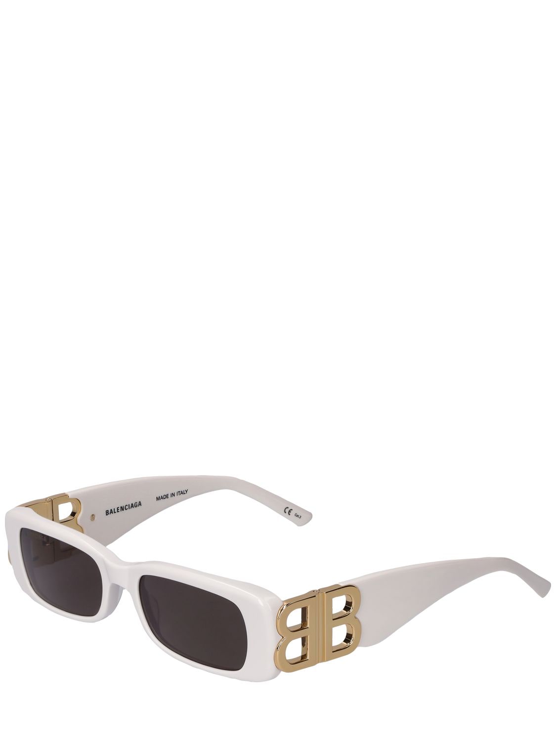 Shop Balenciaga 0096s Dynasty Acetate Sunglasses In White