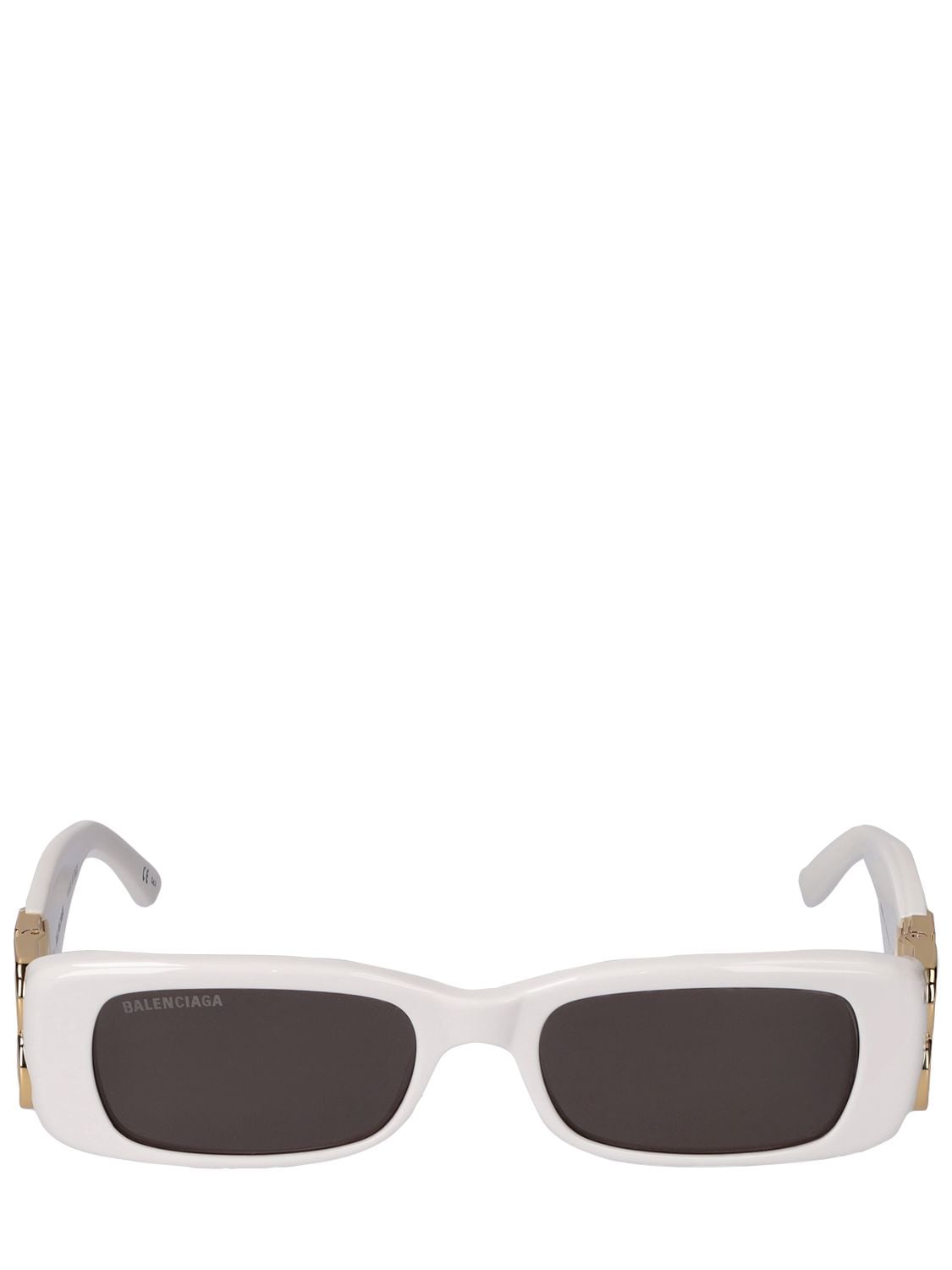 Balenciaga Dynasty Rectangle-frame Sunglasses In White | ModeSens