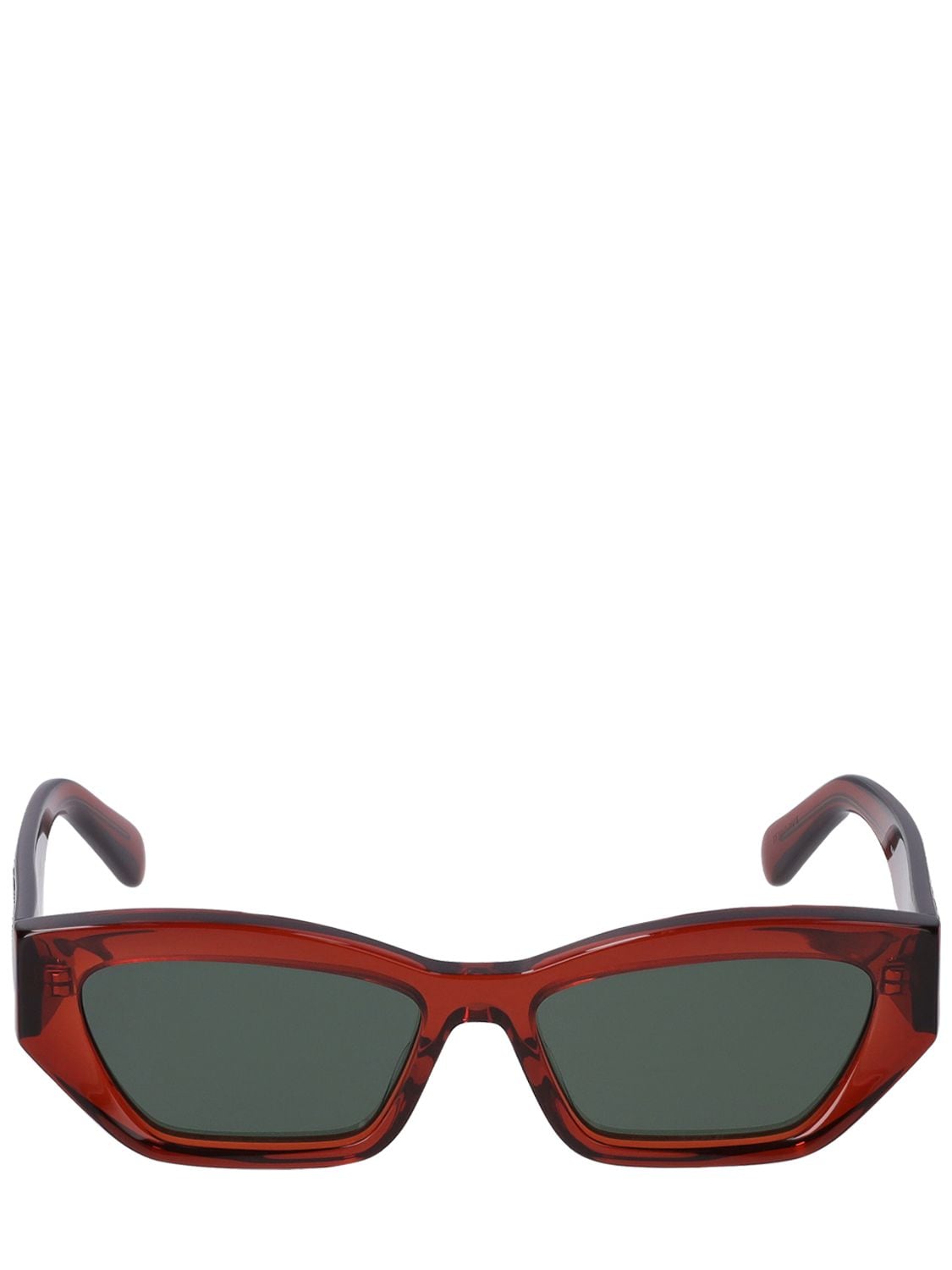 Stella Mccartney Cat-eye Bio-acetate Sunglasses W/ Chain In Brown,green