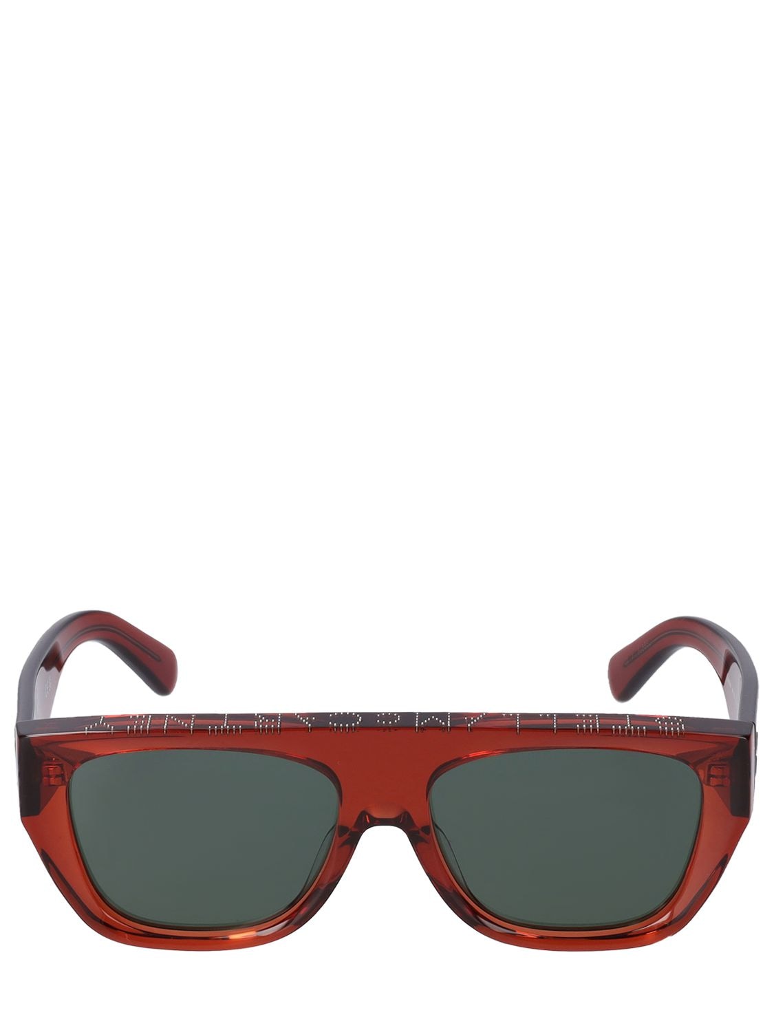 Stella Mccartney Pins Squared Bio-acetate Sunglasses In Brown,green