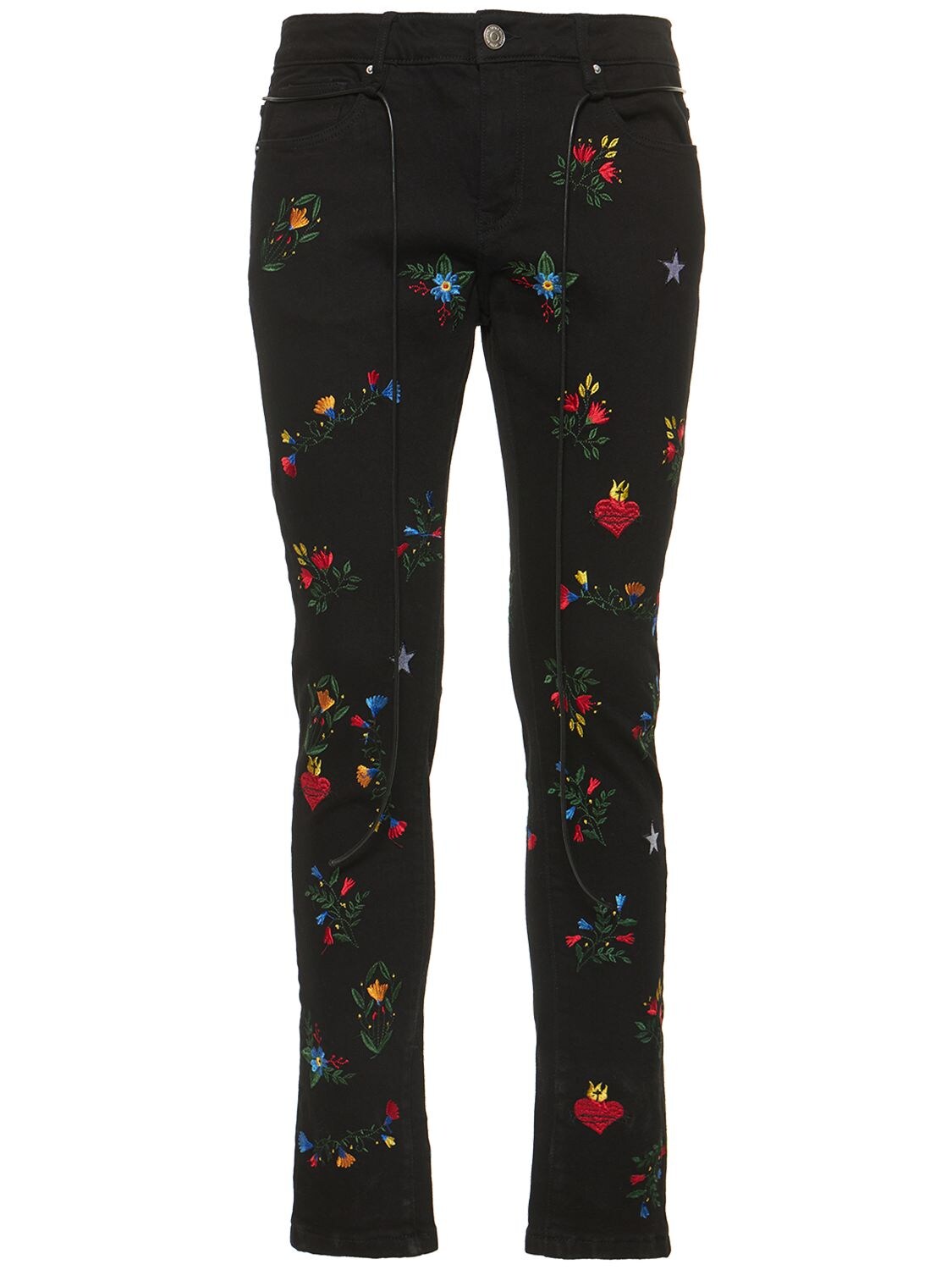Lifted Anchors Rialto Embroidered Jeans In 黑色