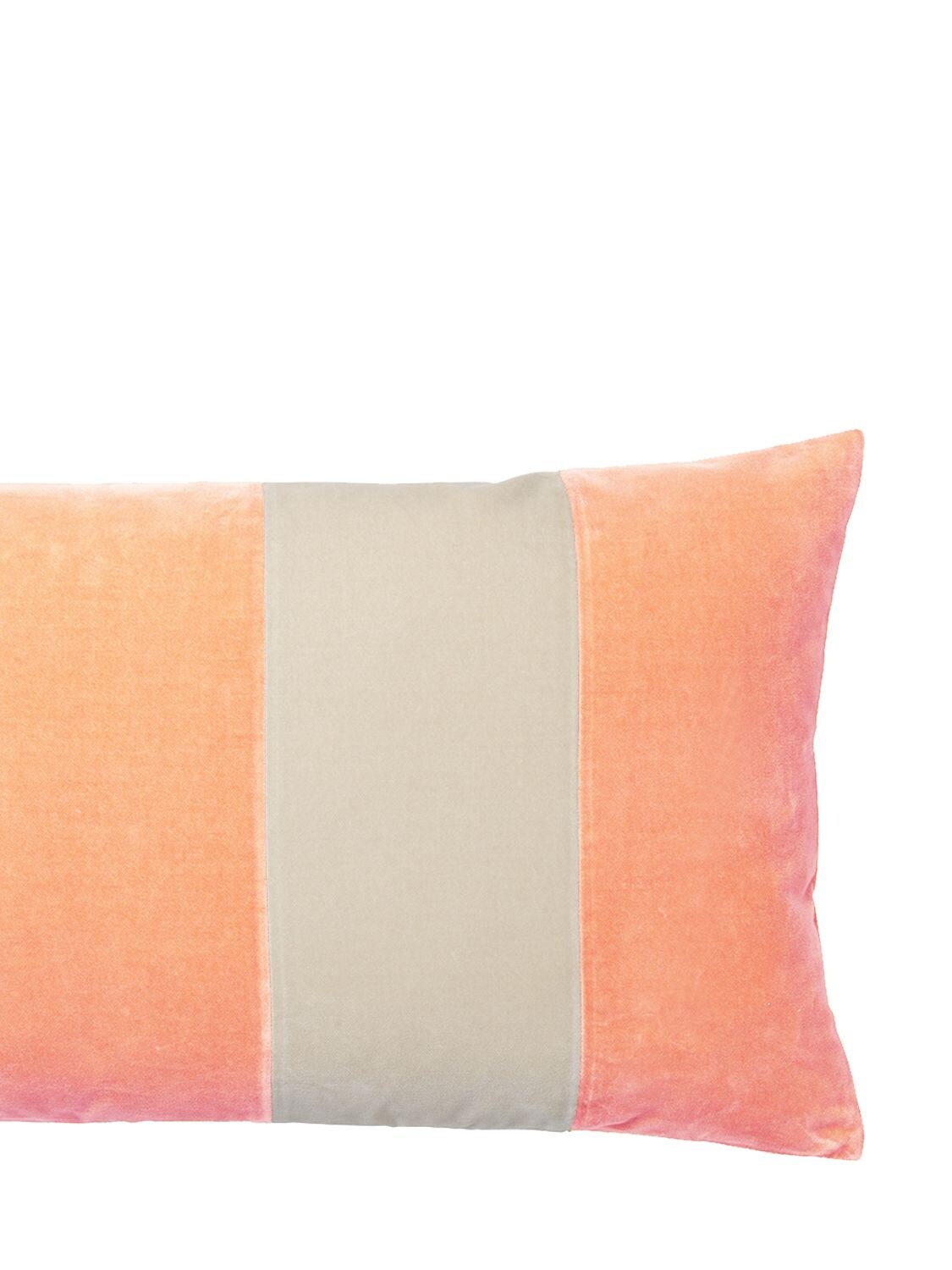 Shop Christina Lundsteen Striped Velvet Cushion In Pink