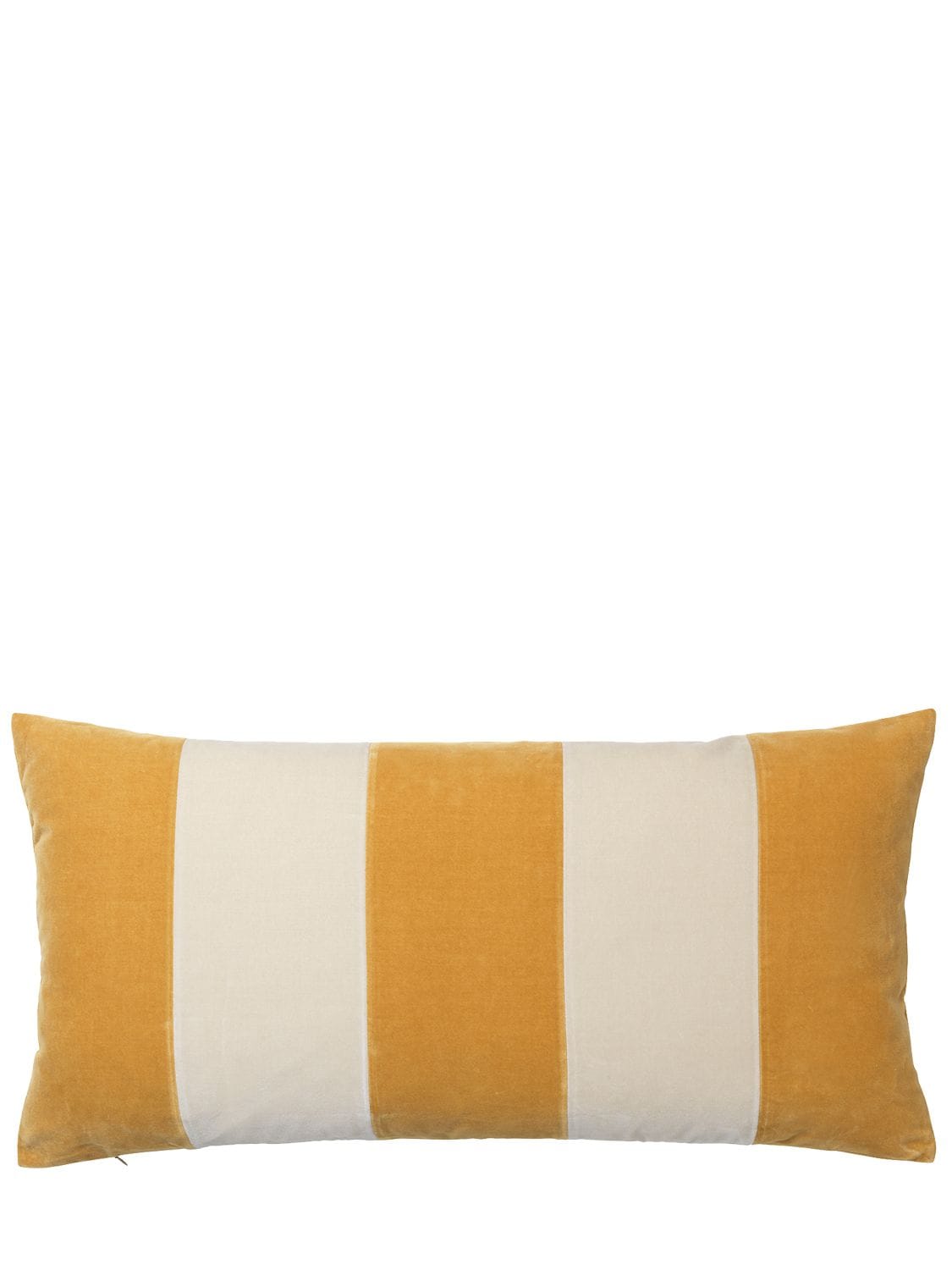 Christina Lundsteen Striped Velvet Cushion In Yellow,pink
