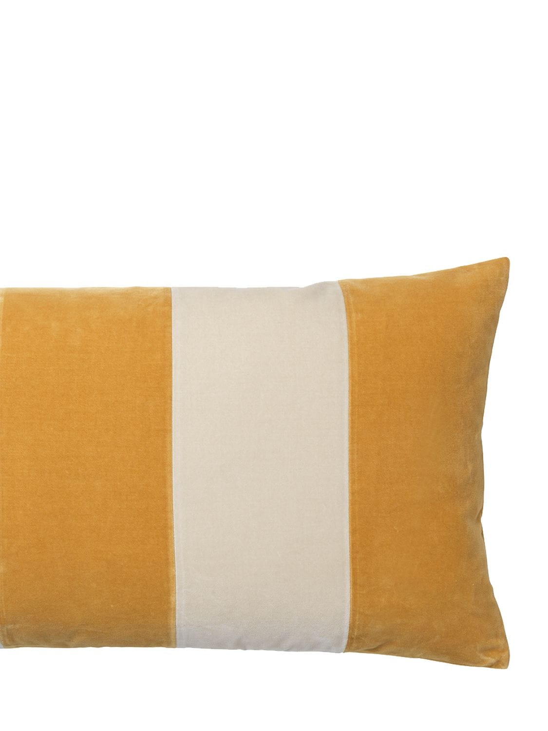 Shop Christina Lundsteen Striped Velvet Cushion In Yellow,pink