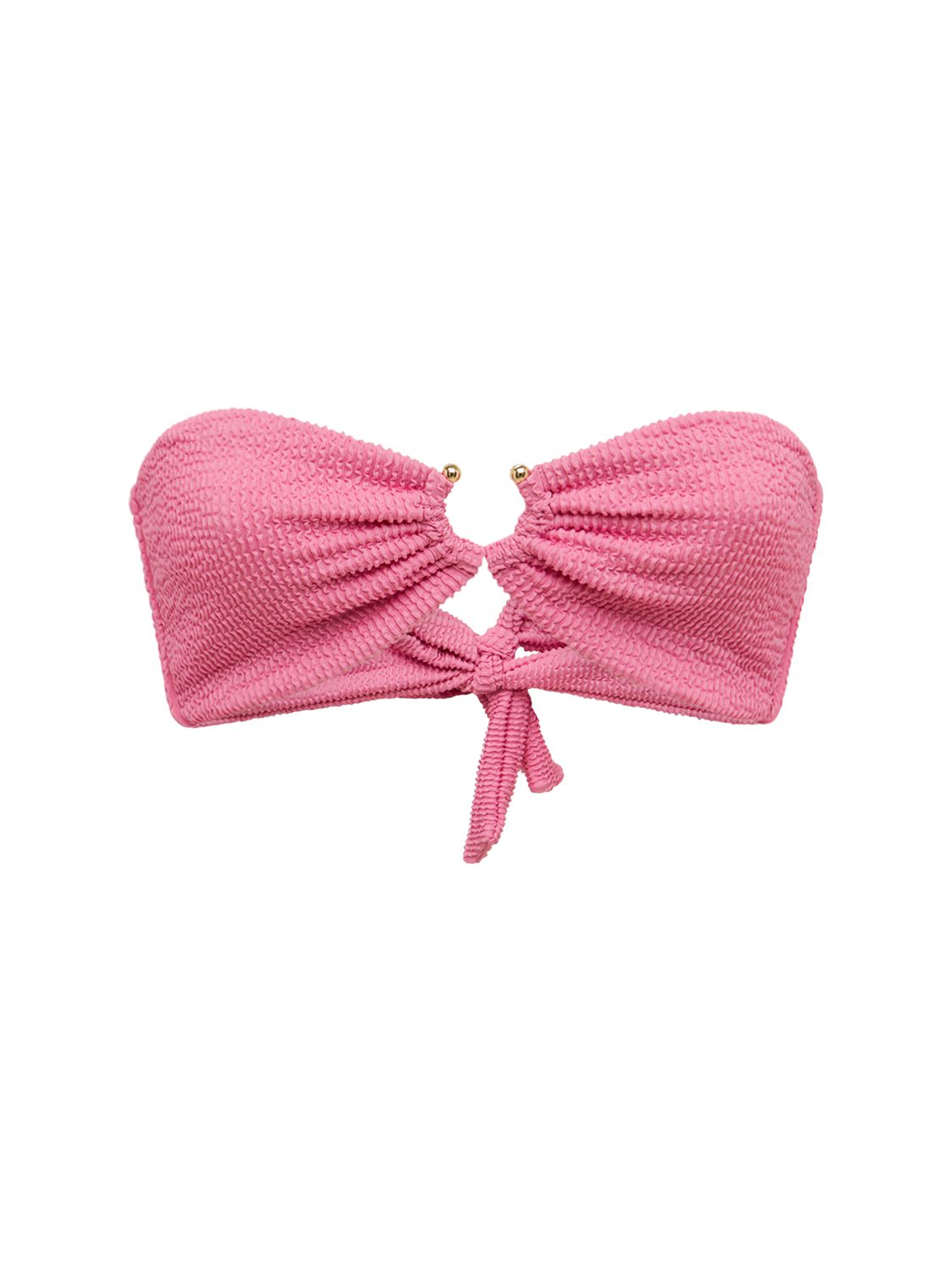 Weworewhat U Ring Bandeau Bikini Top In Fuchsia