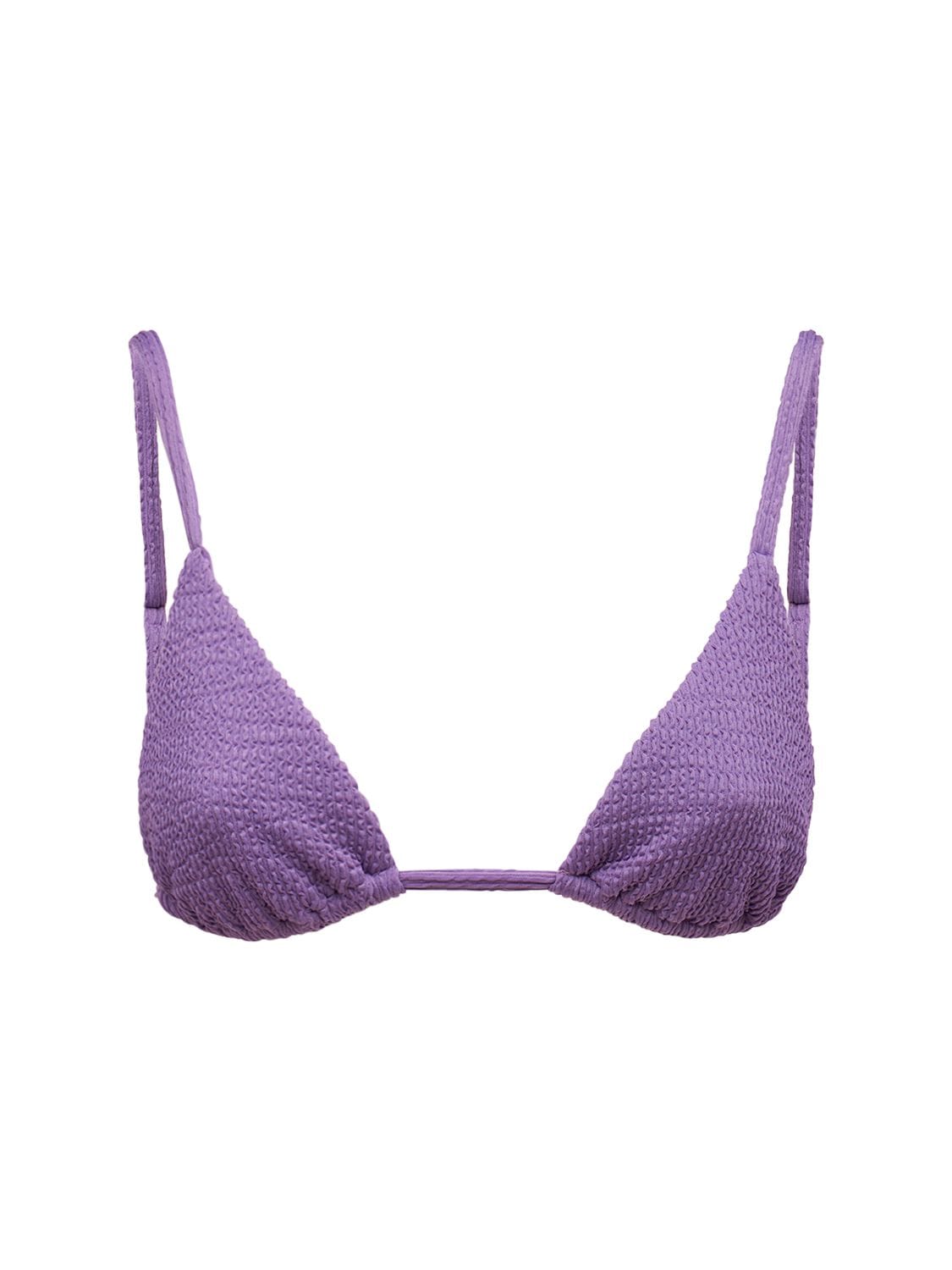 Shop Weworewhat Cooper Bikini Top In Purple