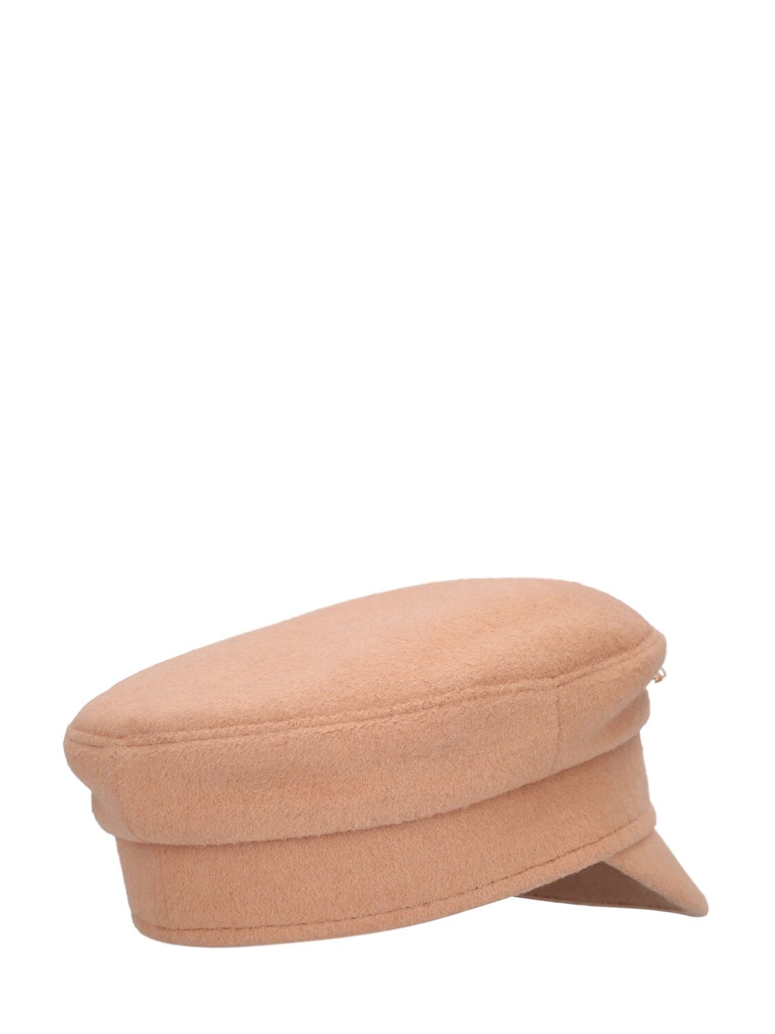 Shop Ruslan Baginskiy Safety Pin Wool Baker Boy Cap In Beige