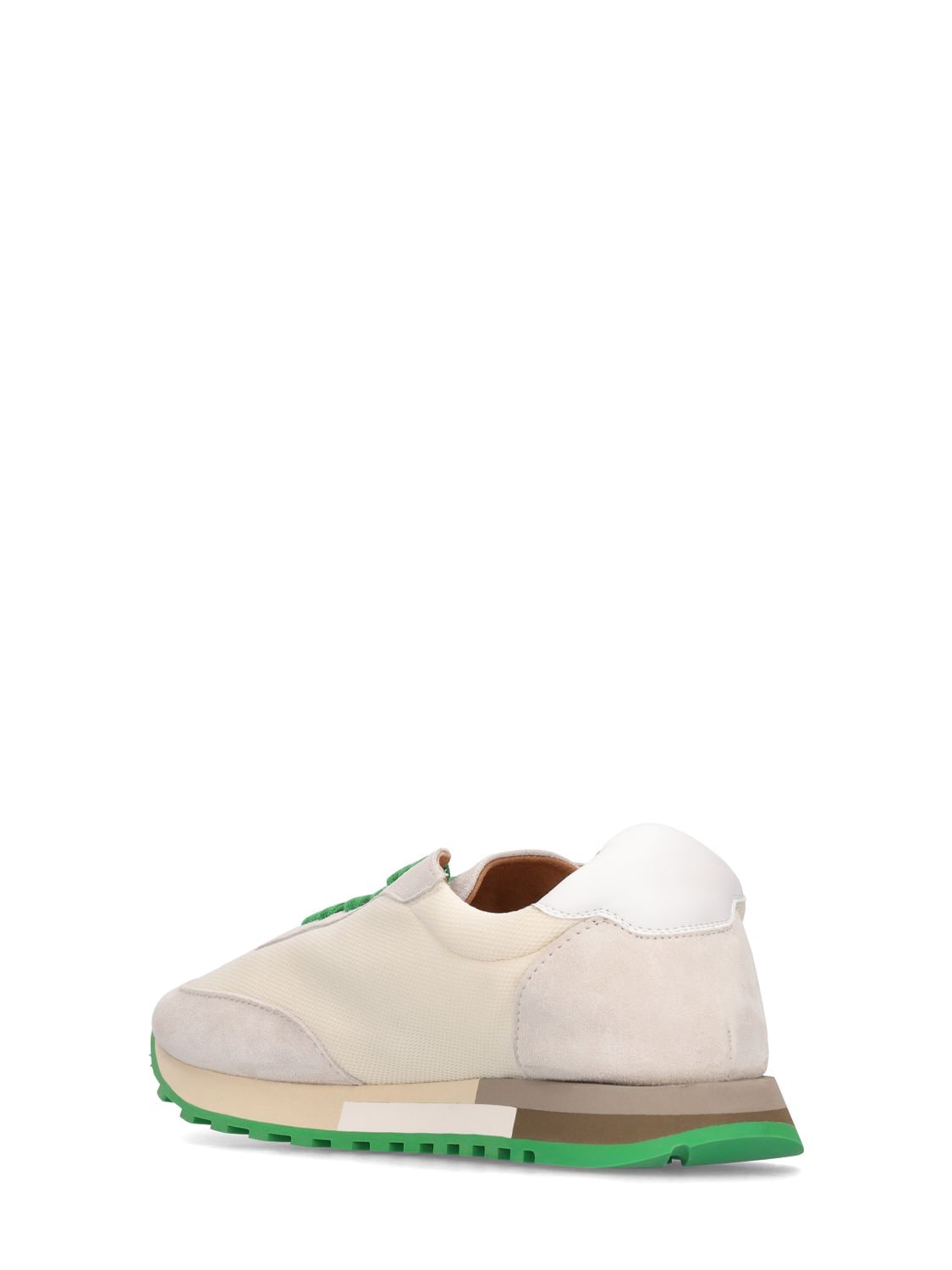 Shop The Row 20mm Owen Leather & Mesh Sneakers In Ivory,green