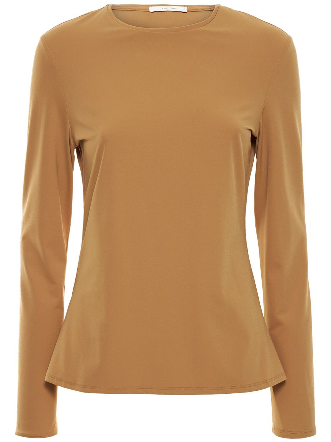 The Row Iverness Jersey Crewneck Knit Top In Tan