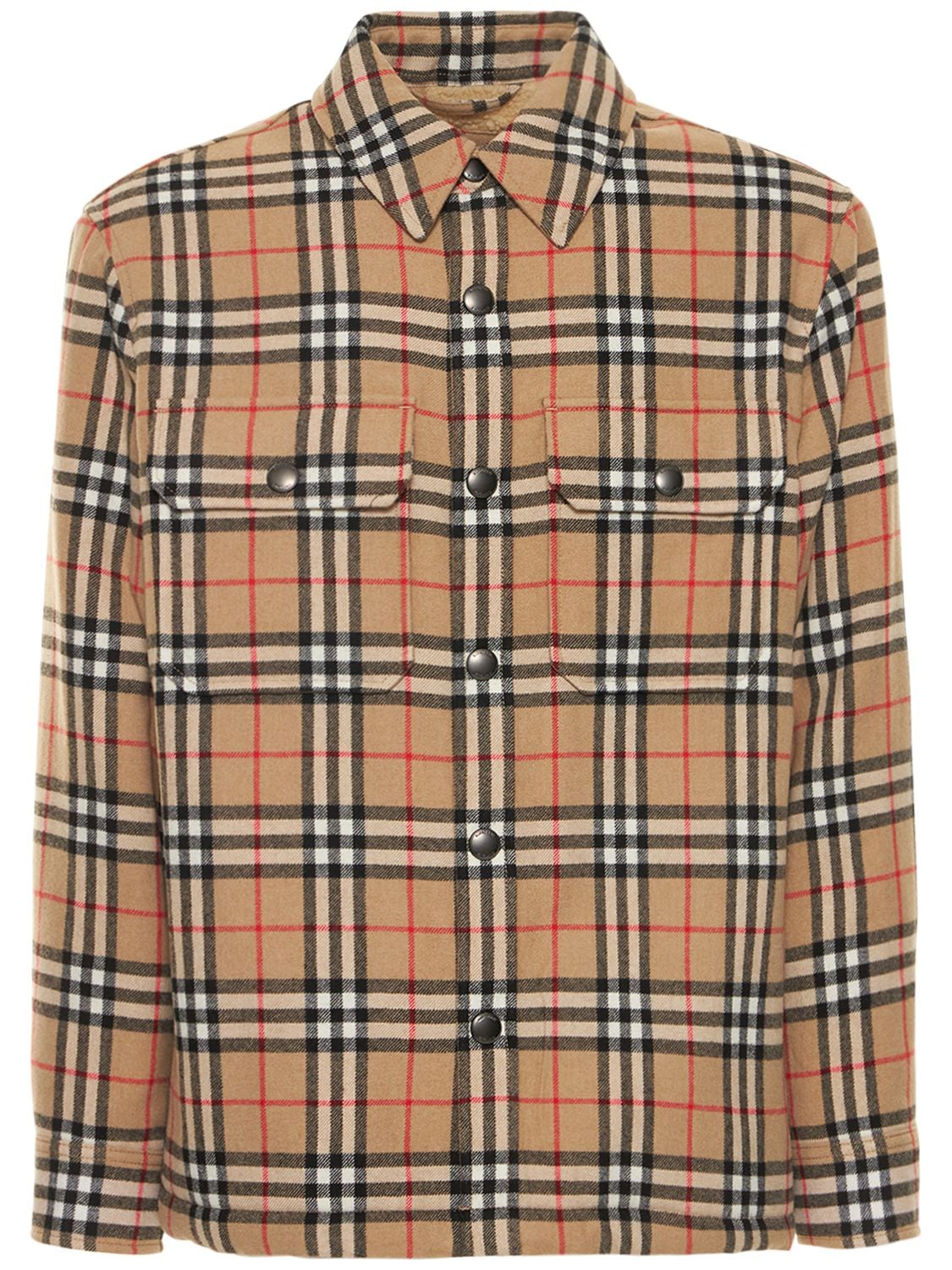BURBERRY CHECK WOOL RELAXED OVERSHIRT