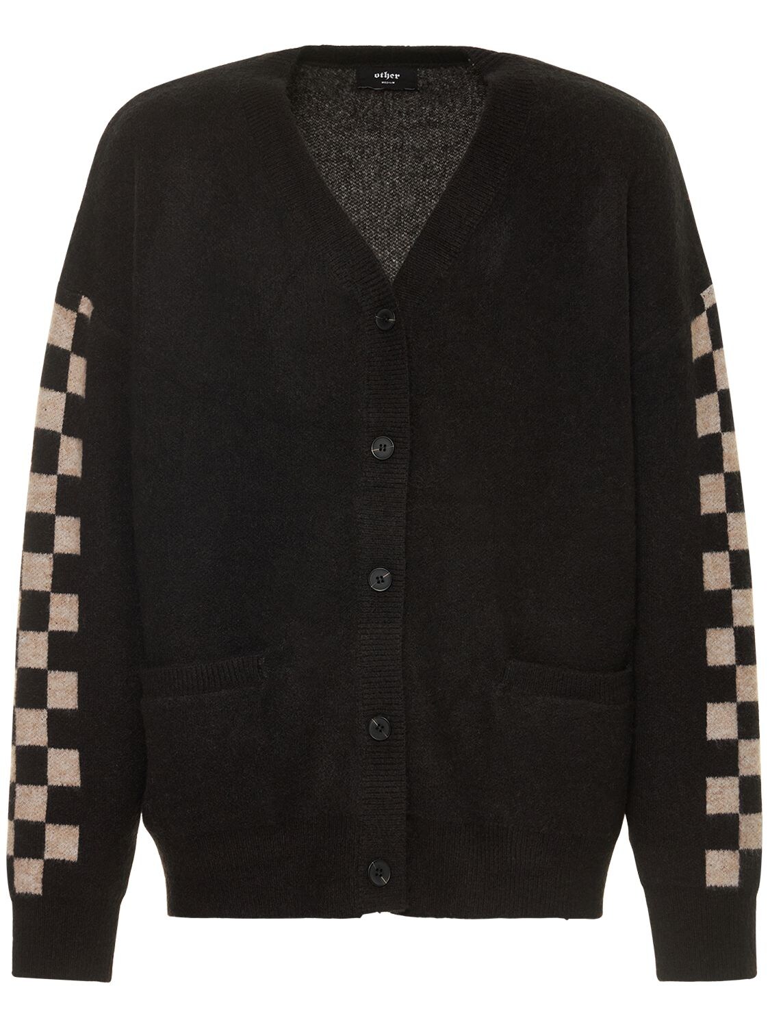 Other Race Way Knitted Cardigan In Black