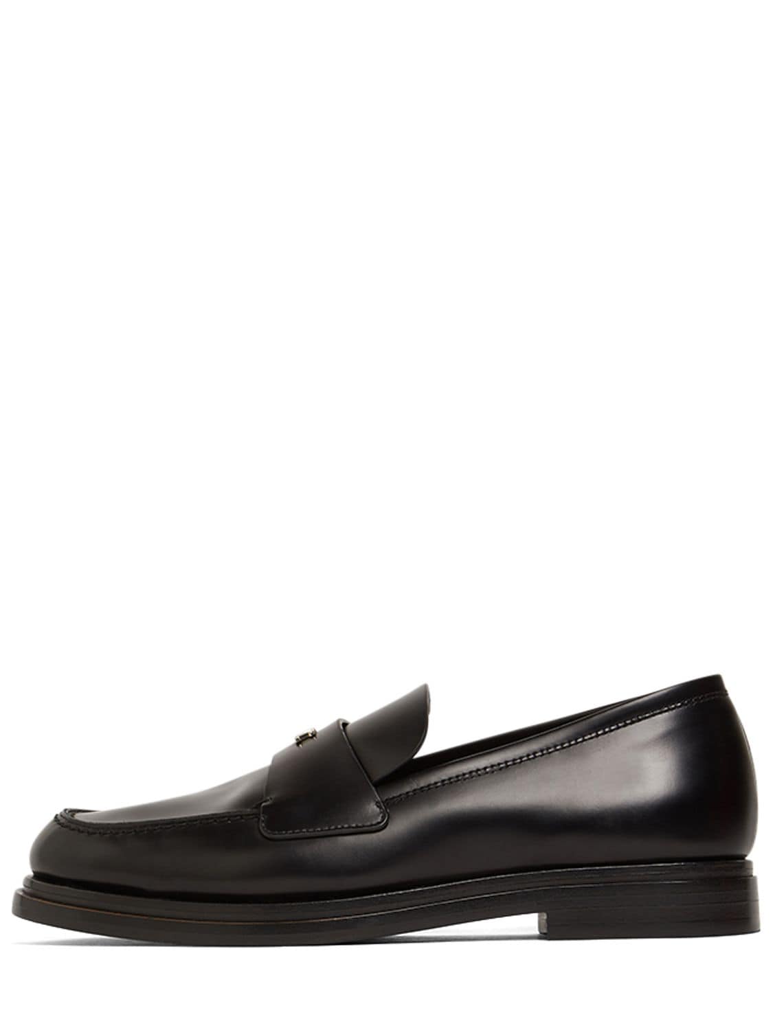 Max Mara 20mm Brushed Leather Loafers In Nero | ModeSens