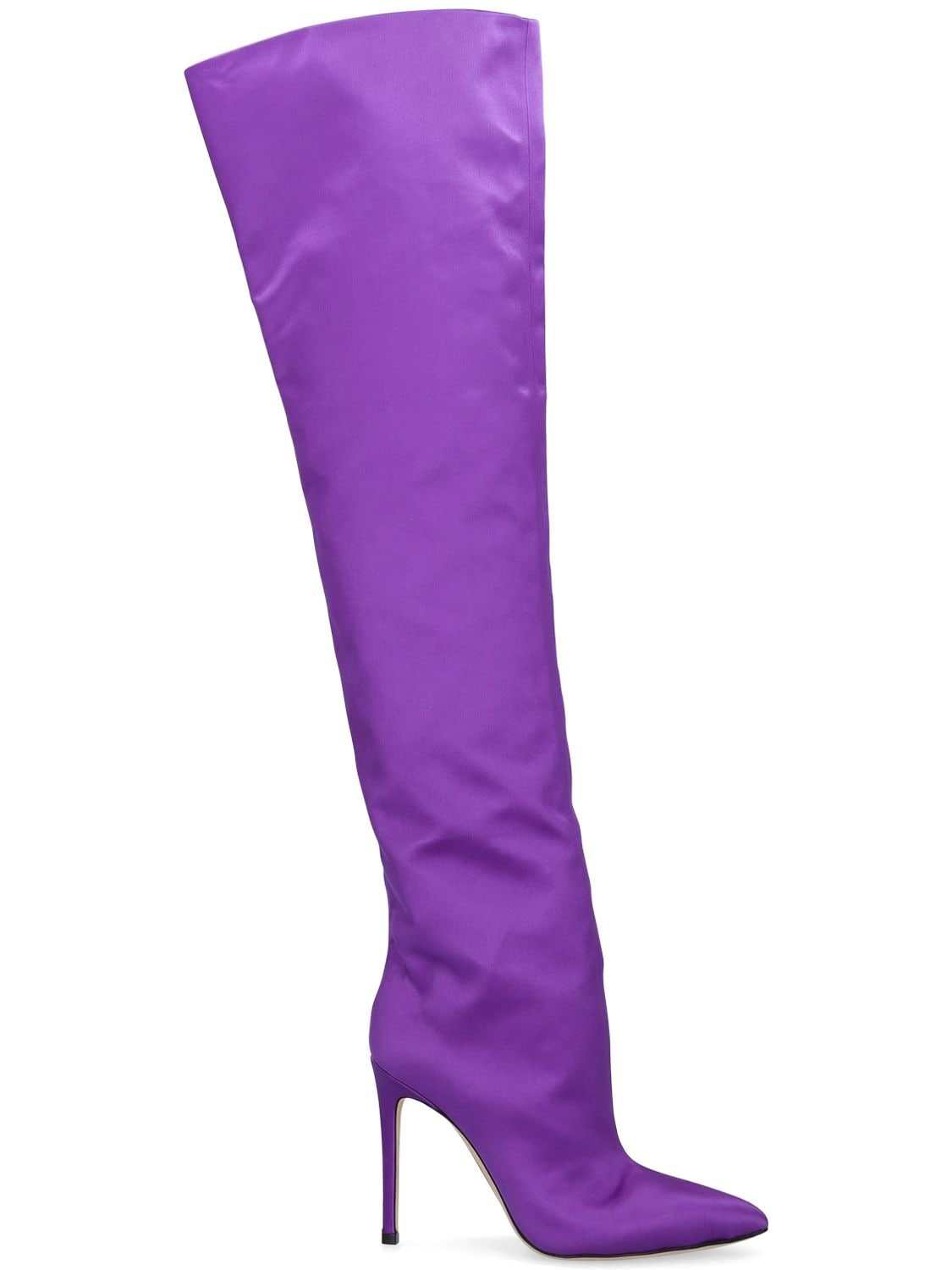 Paris Texas 105mm Satin Over-the-knee Boots In Purple | ModeSens
