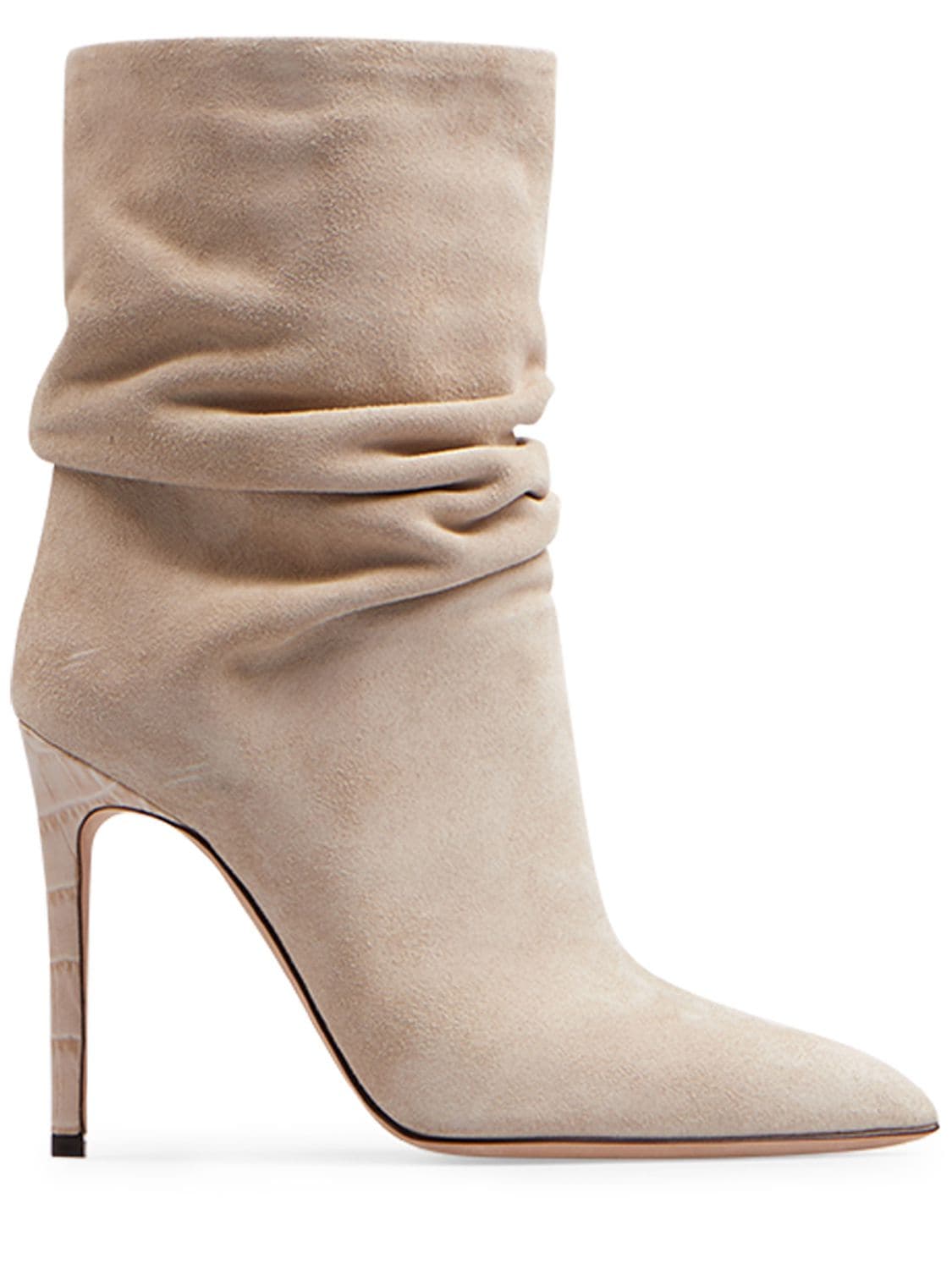 Paris Texas 105mm Slouchy Suede Ankle Boots In Taupe