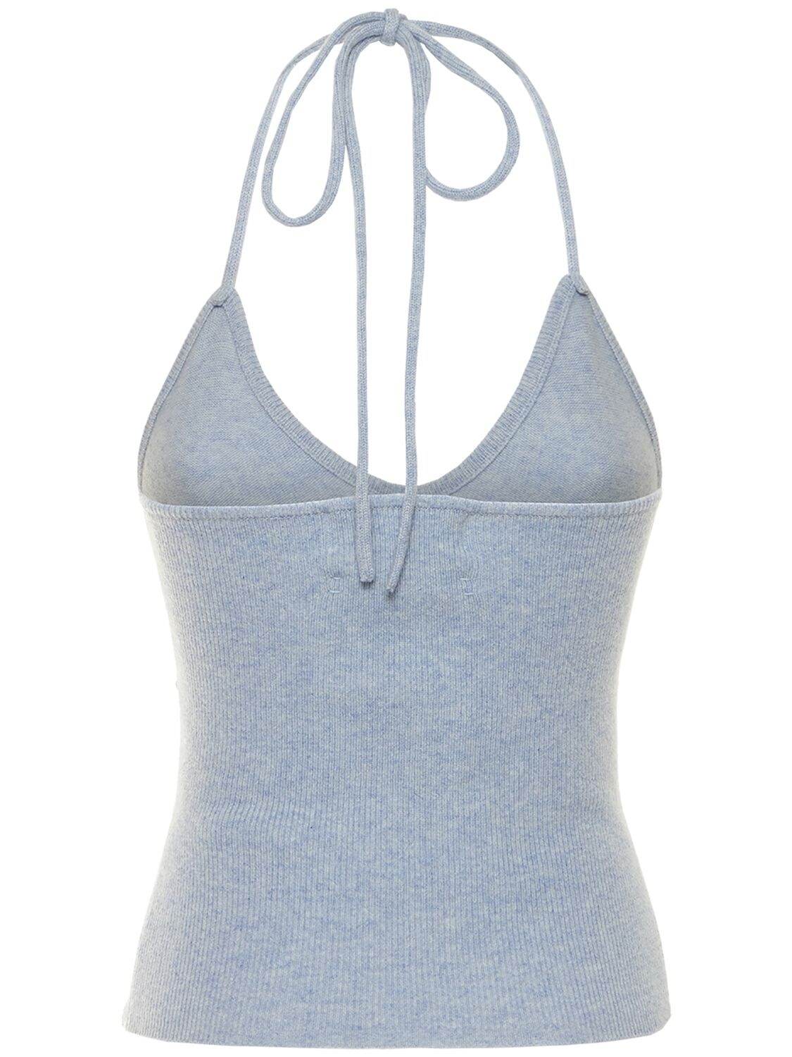 Costa Knitted Cashmere Blend Tank Top In Blue