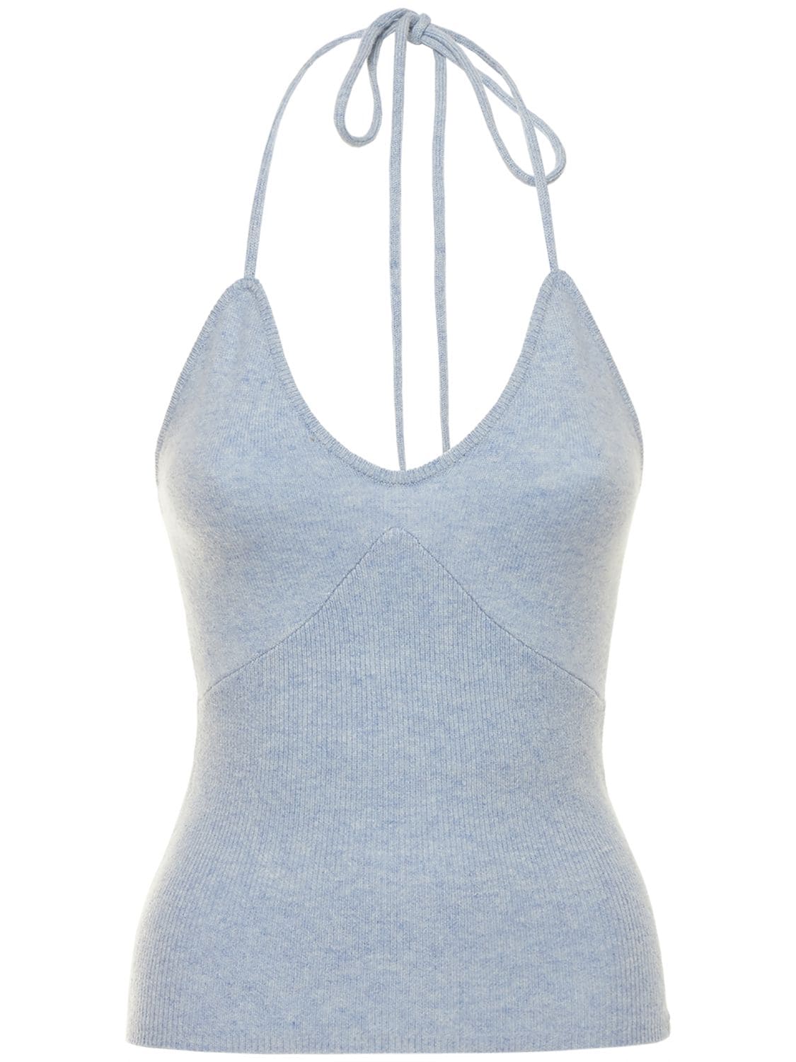 Costa Knitted Cashmere Blend Tank Top In Blue