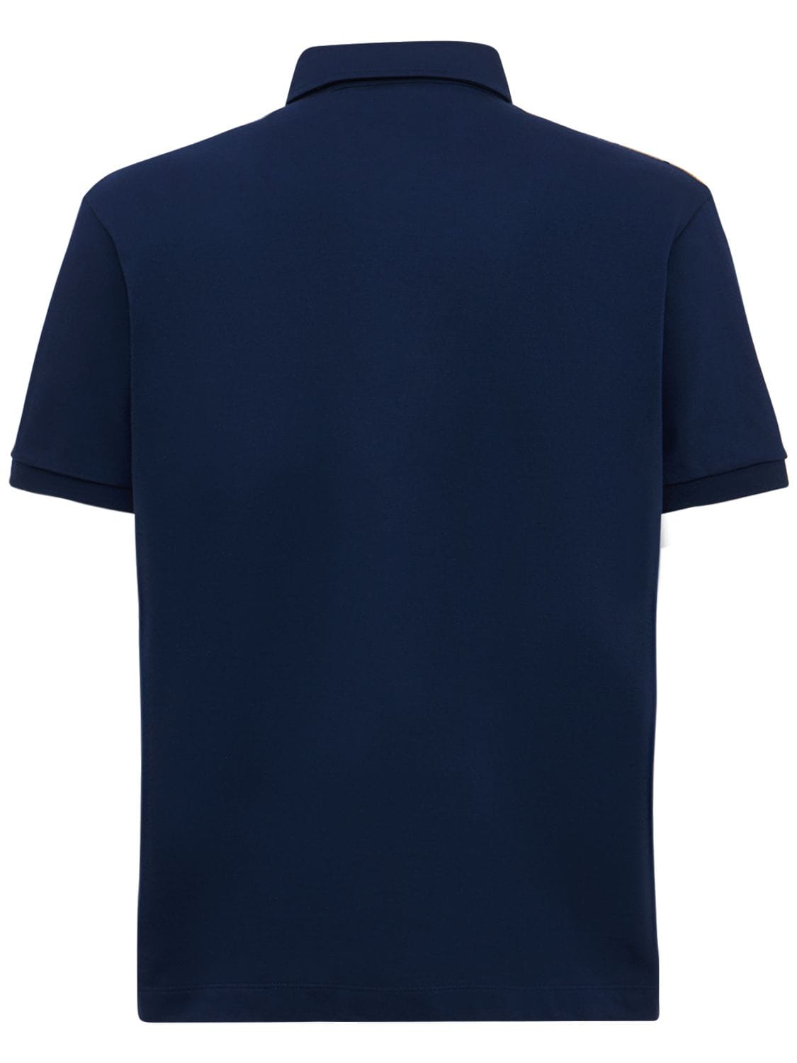 Shop Gucci Maxi Gg Silk & Cotton Polo Shirt In Beige,blue