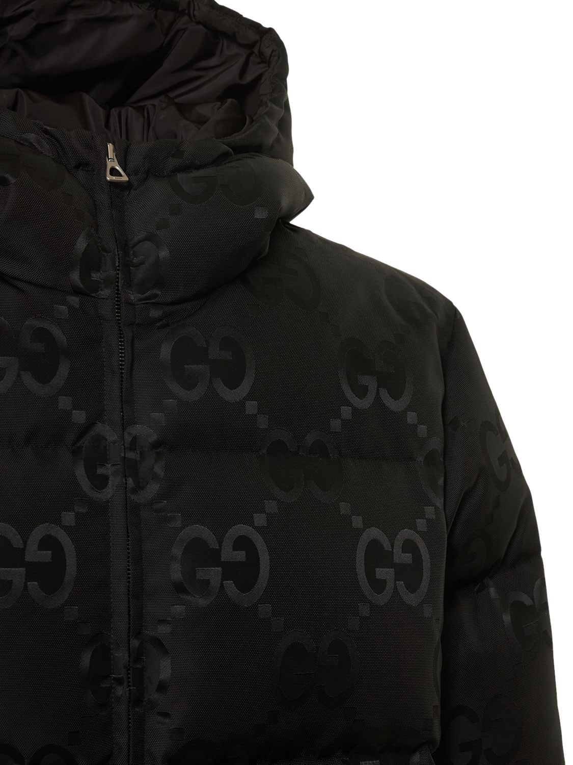 Shop Gucci Tech Down Bomber Jacket In Black