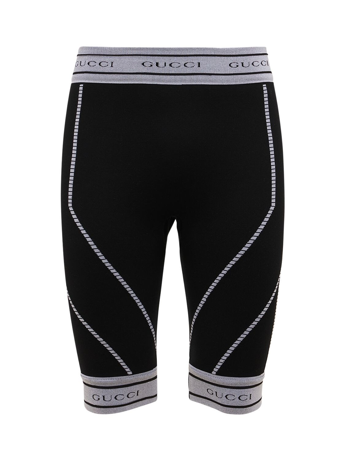 GUCCI JACQUARD TUBULAR JERSEY LEGGINGS