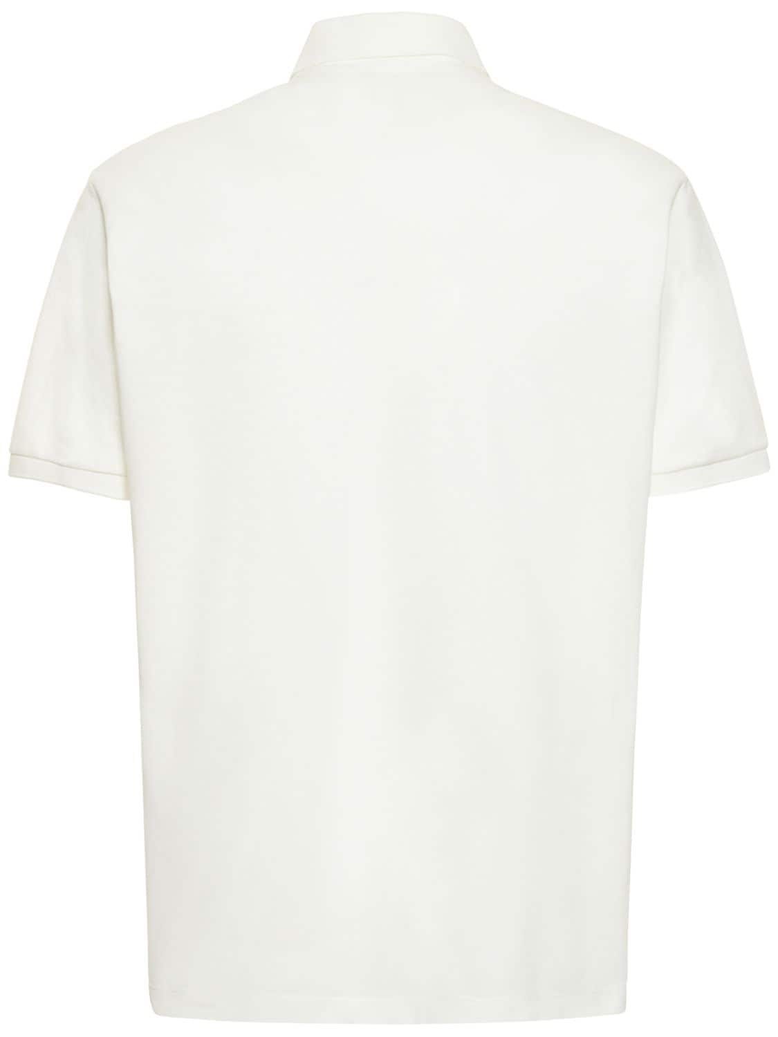 Gucci Embroidered Cotton Piqué Polo Shirt in White for Men