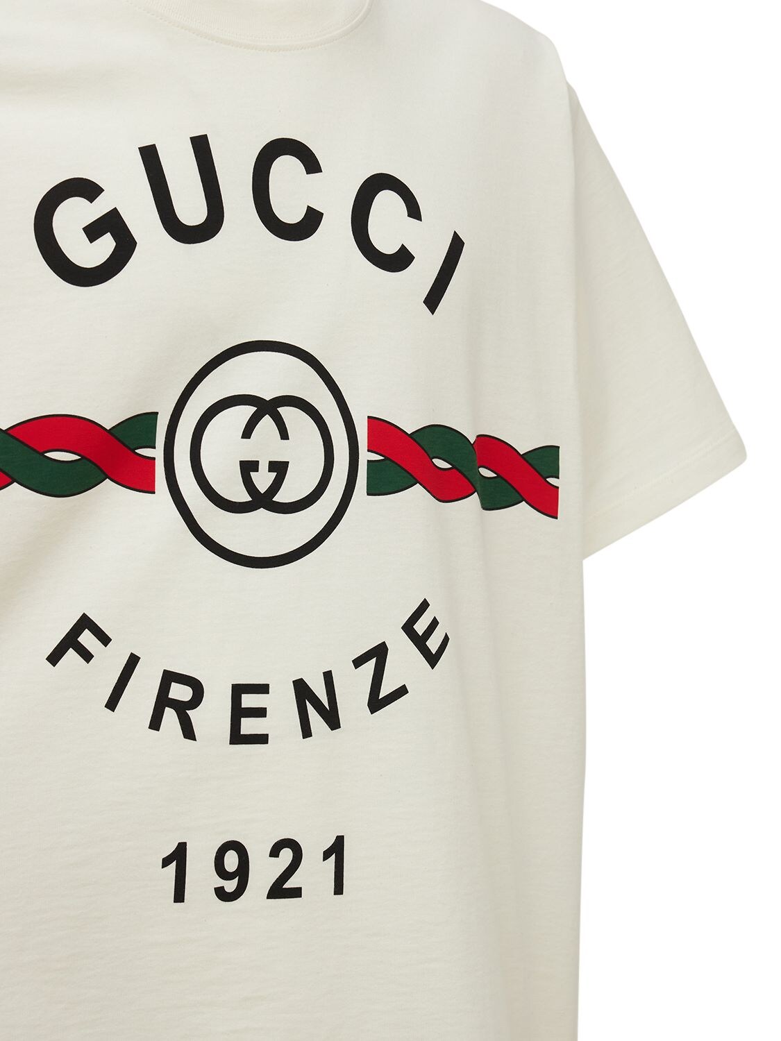 Shop Gucci Oversize Cotton Jersey T-shirt In White